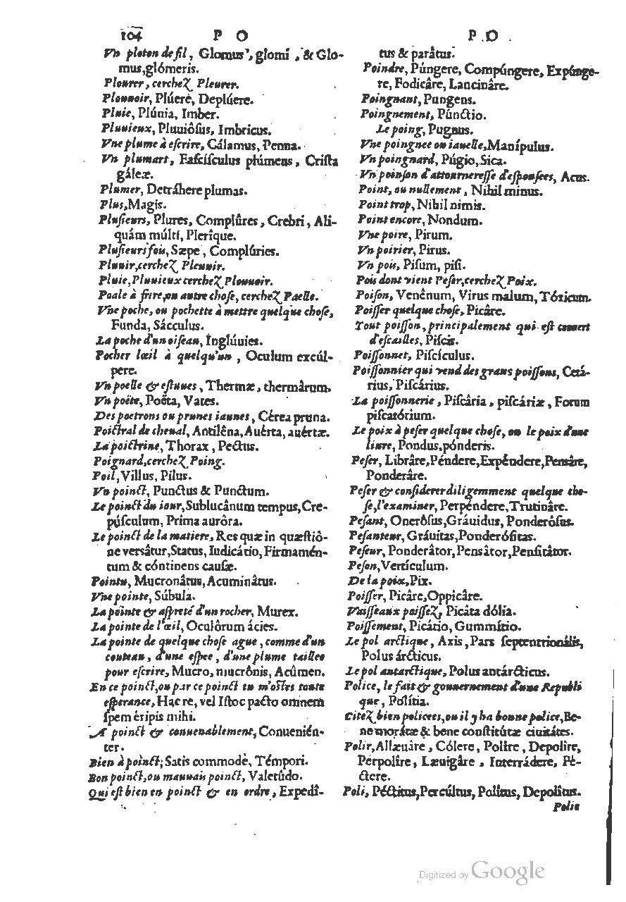 1558 - Guillaume Rouillé - Trésor des mots et traits français - BSB Munich