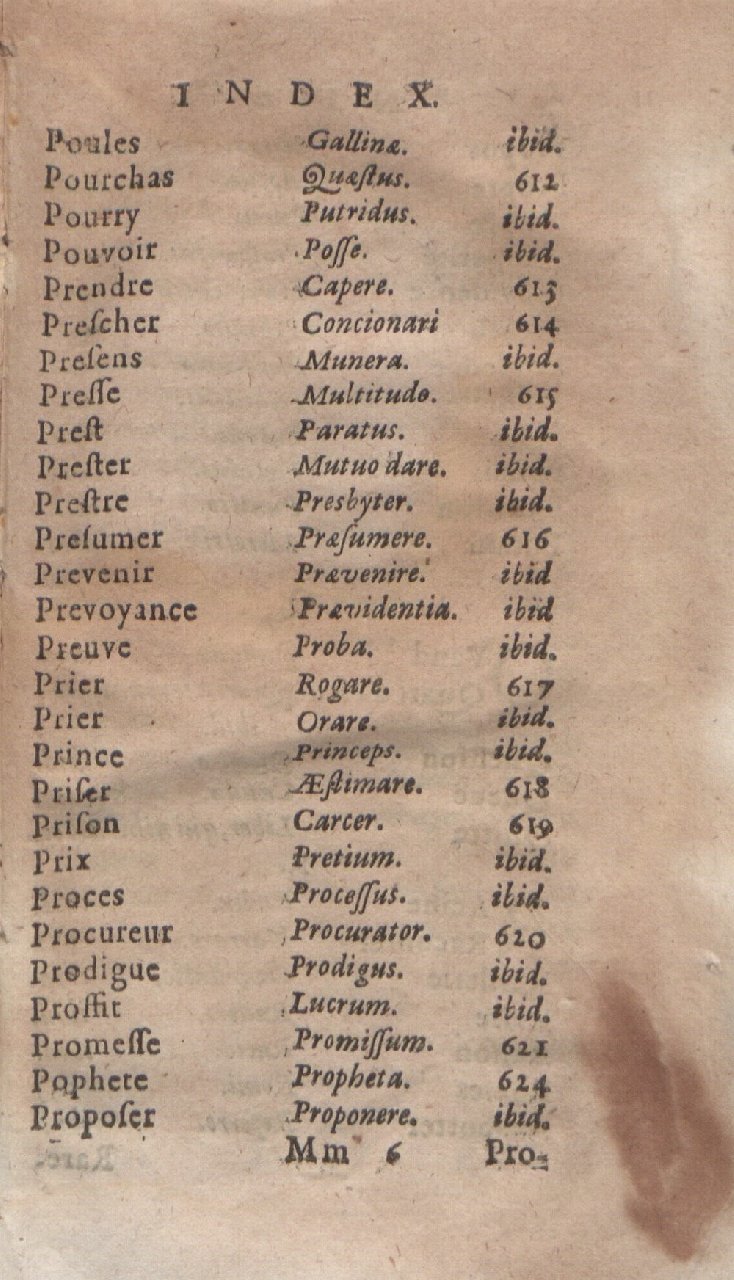 1612 - Dominicus Custos - Trésor des proverbes français  - Bibliopol-Olomuc