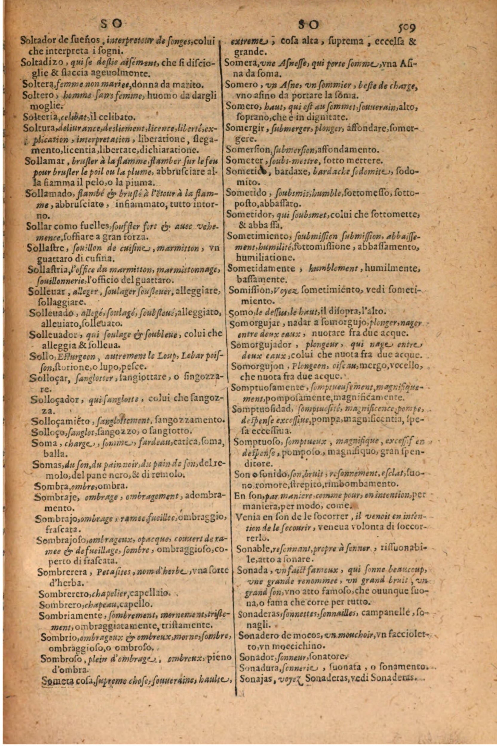 1606 - Samuel Crespin - Thresor des trois langues, francoise, italiene et espagnolle - BSB Munich