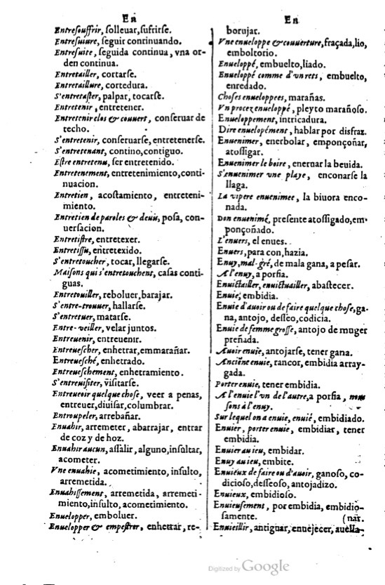 1621 - Adrian Tiffaine - Trésor des deux langues espagnole et française - BM Lyon
