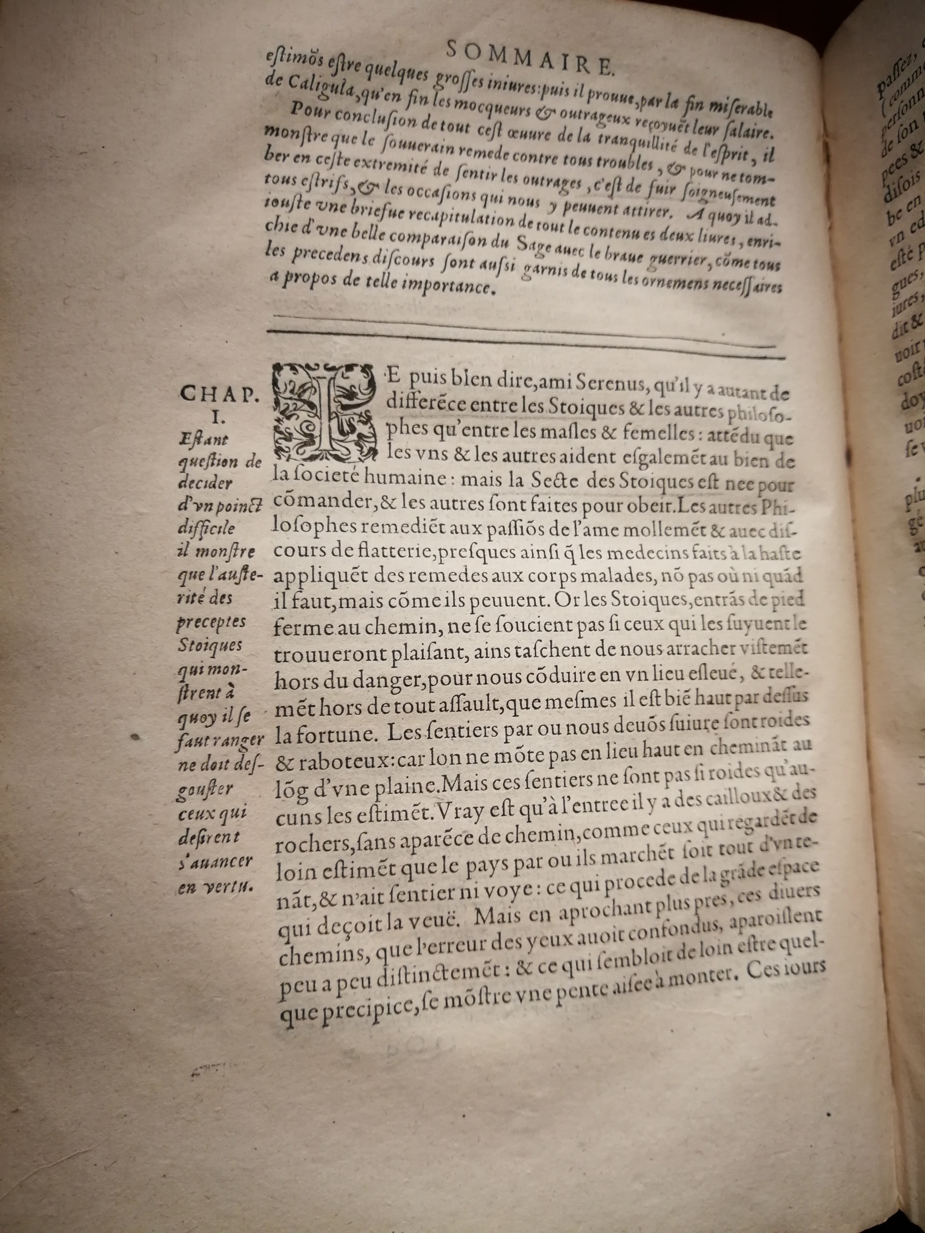 1595 - Jean Houzé - Œuvres morales et mêlées de Sénèque, Trésor de philosophie morale - T. 1 - BnF