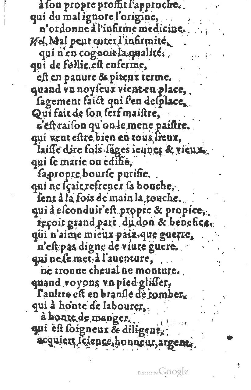 1581 - Nicolas Bonfons  - Trésor des sentences dorées - Princeton