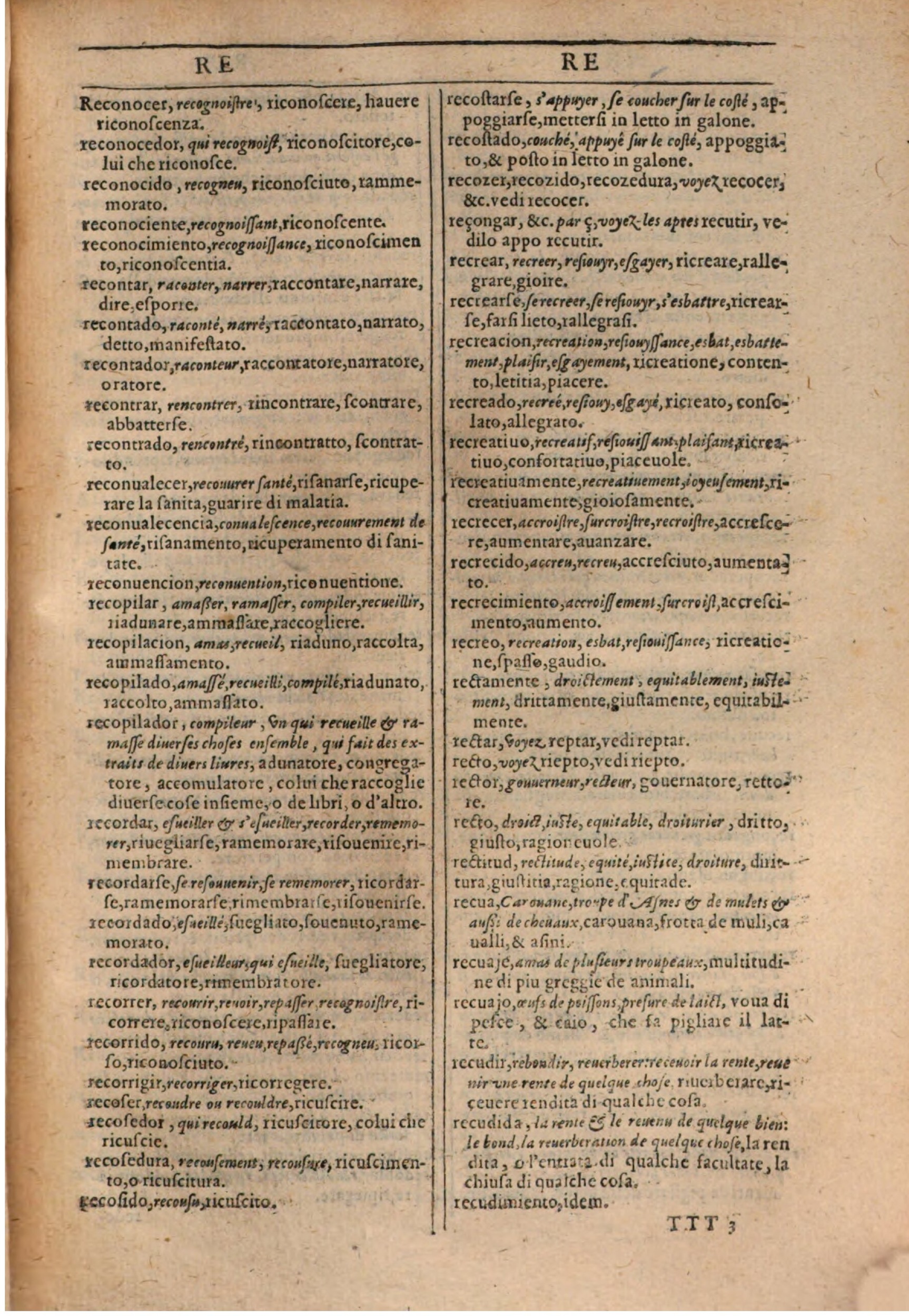 1609 - Philippe Albert et Alexandre Pernet - Trésor des trois langues française, italienne et espagnole (Première partie) - BSB Munich 1609 - Philippe Albert et Alexandre Pernet - Trésor des trois langues française, italienne et espagnole (Première partie) - BSB Munich