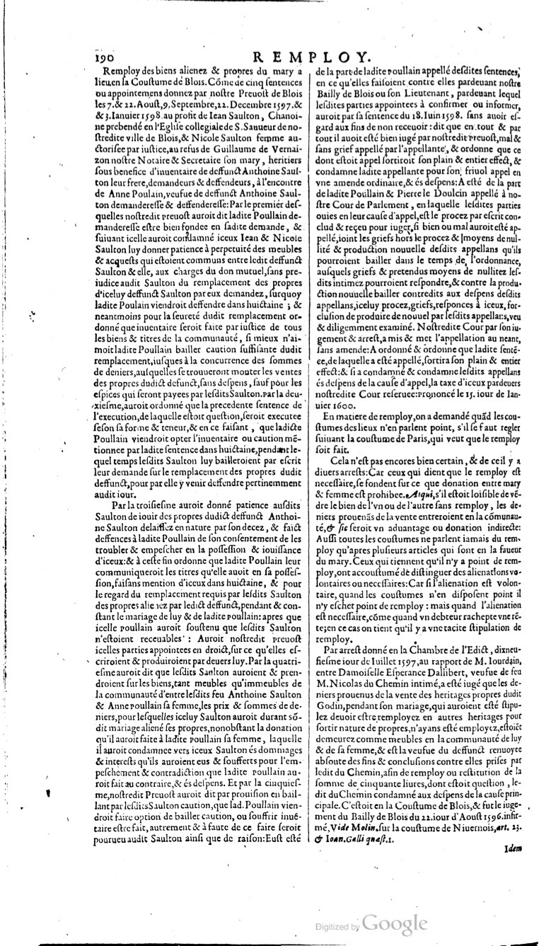 1629 - Veuve Nicolas Buon - Trésor du droit français (21754 T. 3) - BM Lyon
