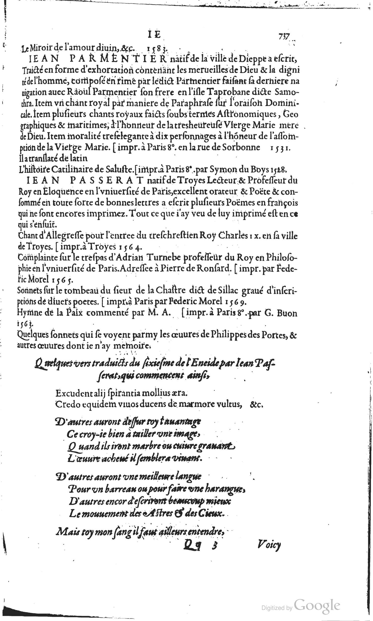 1585 - Barthélemy Honorat - Bibliothèques françaises - BSB Munich