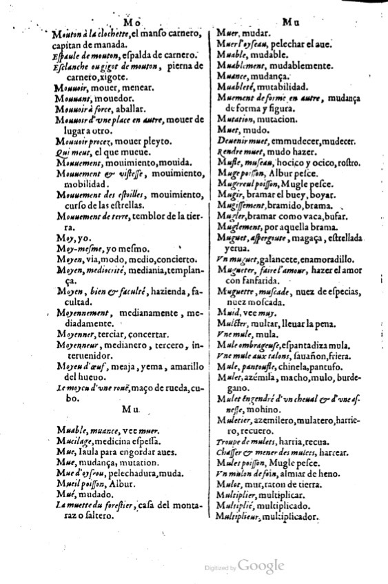 1621 - Adrian Tiffaine - Trésor des deux langues espagnole et française - BM Lyon