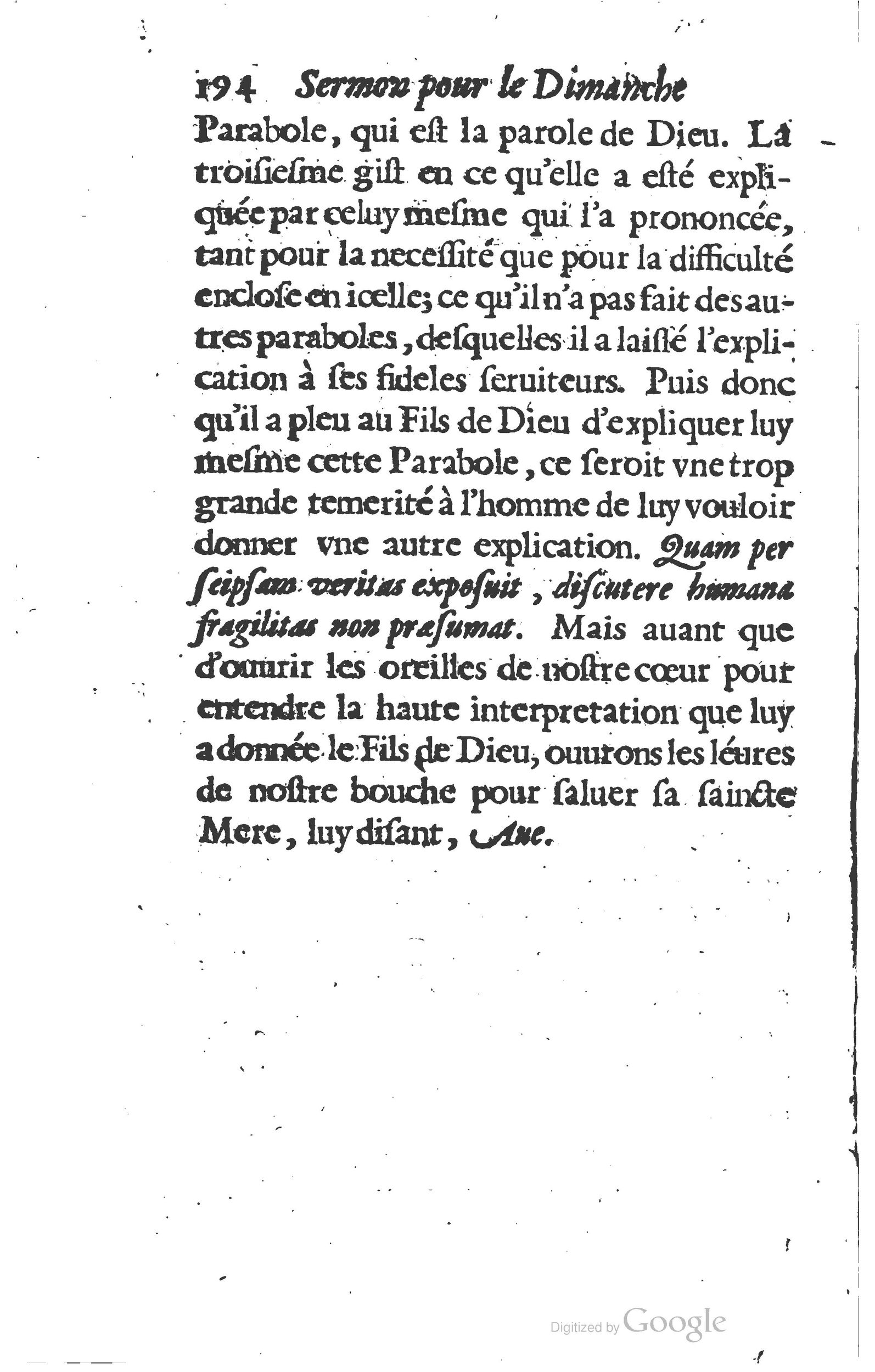 1629 - Manassés de Préaulx - Sermons ou Trésors de la piété chrétienne - BM Lyon