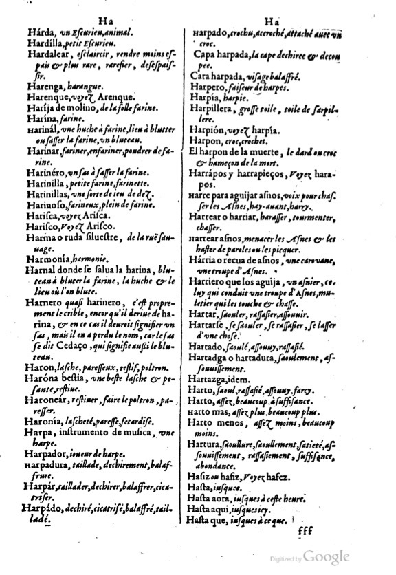 1621 - Adrian Tiffaine - Trésor des deux langues espagnole et française - BM Lyon