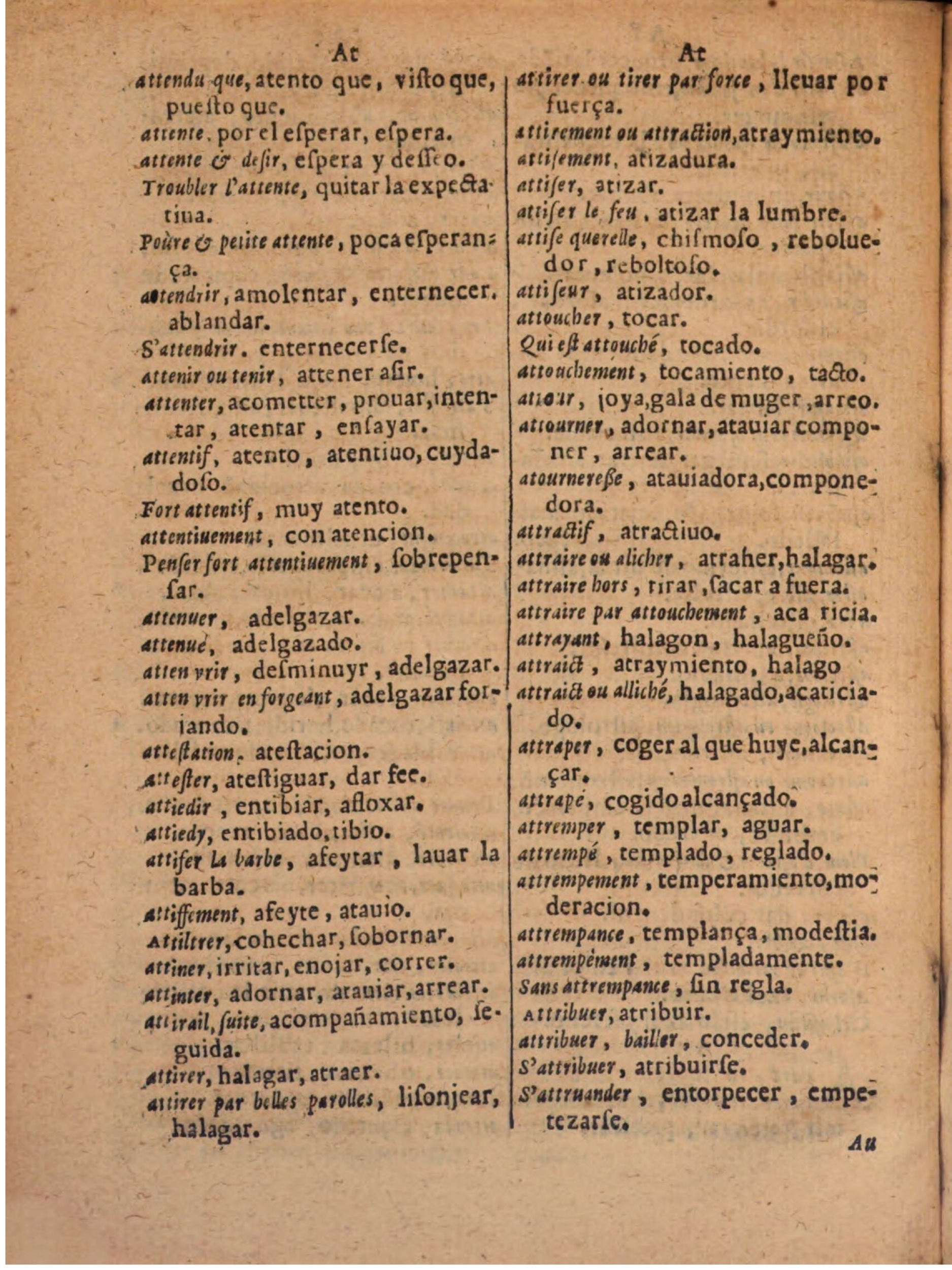 1624 - Hubert Antoine - Trésor des deux langues espagnole et française (Seconde partie) - BSB Munich