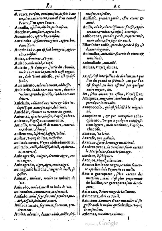 1616 - Veuve Marc Orry - Trésor des deux langues espagnole et française (Première et Seconde parties) - BM Lyon