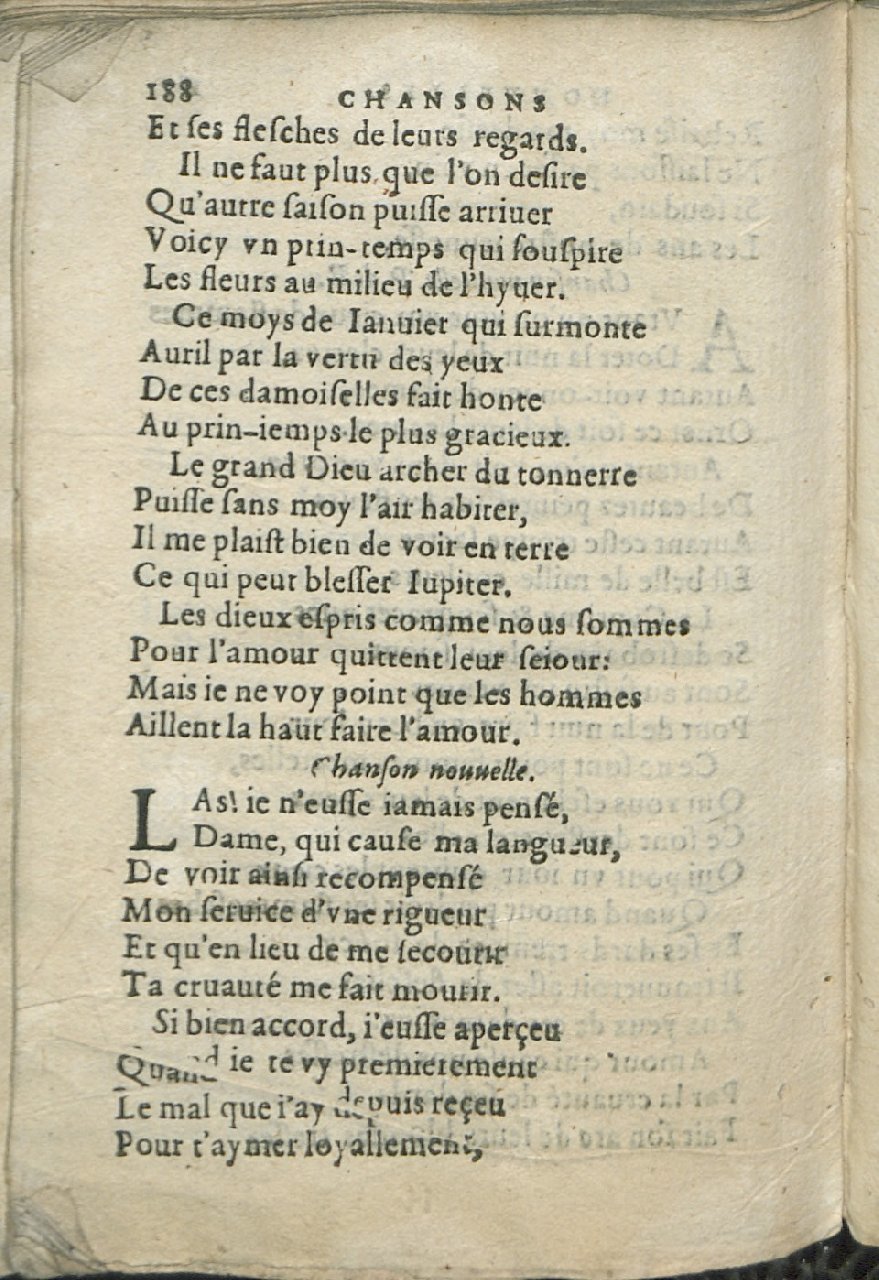 1575 - Pierre Brenouzet - Trésor de tous les recueils de chansons, tant amoureuses, rustiques, que musicales - Det KLG Copenhague