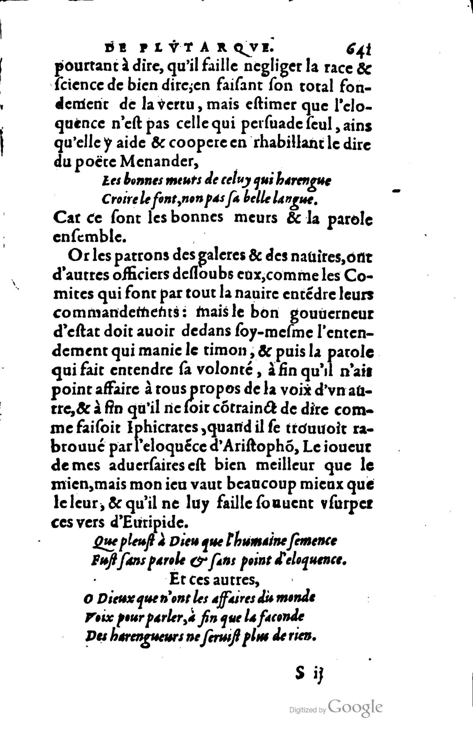 1578 - Jean Poupy - Trésor des morales de Plutarque - BSB Munich