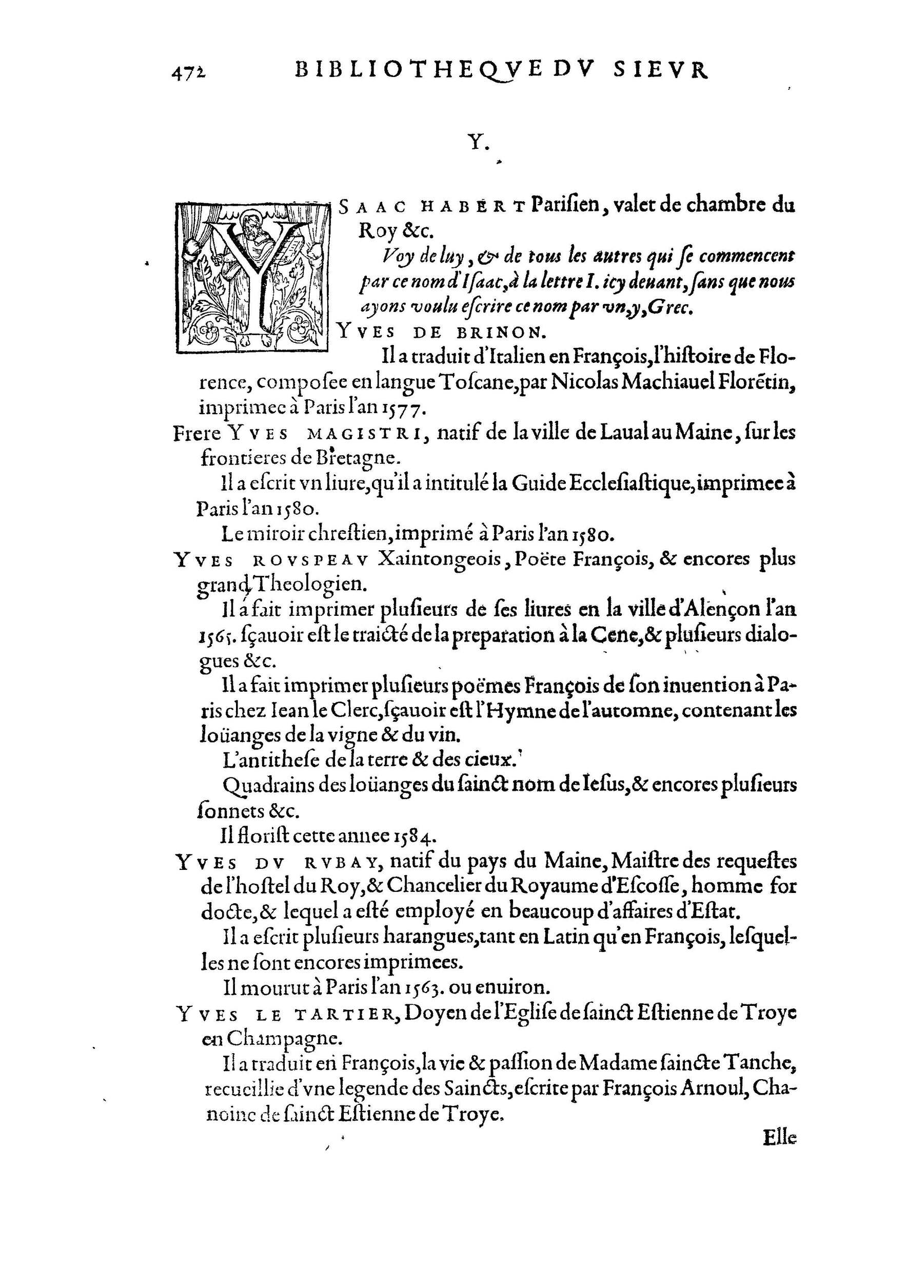 1584 - Abel L&#039;Angelier - Bibliothèques françaises - BnF