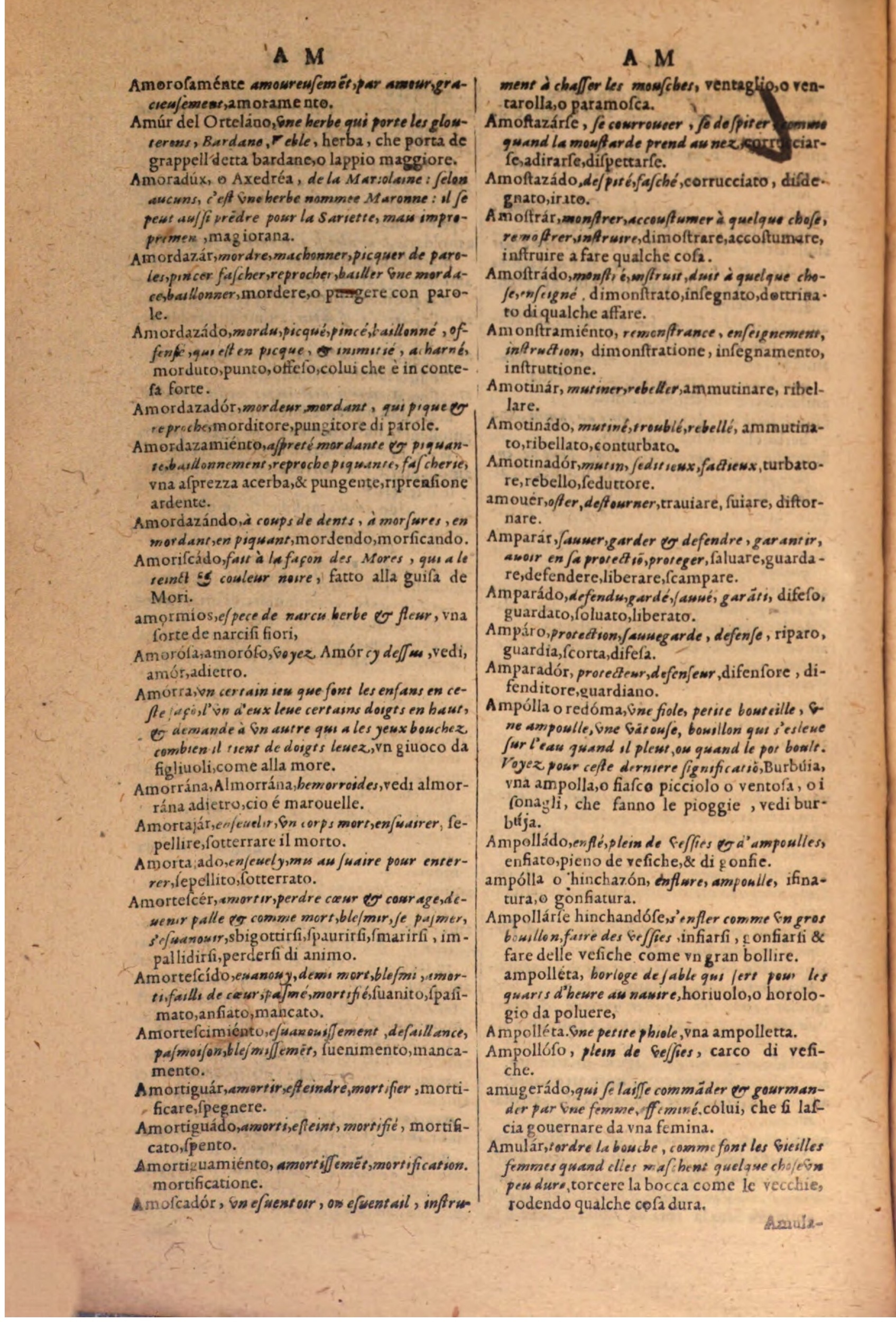 1606 - Samuel Crespin - Thresor des trois langues, francoise, italiene et espagnolle - BSB Munich
