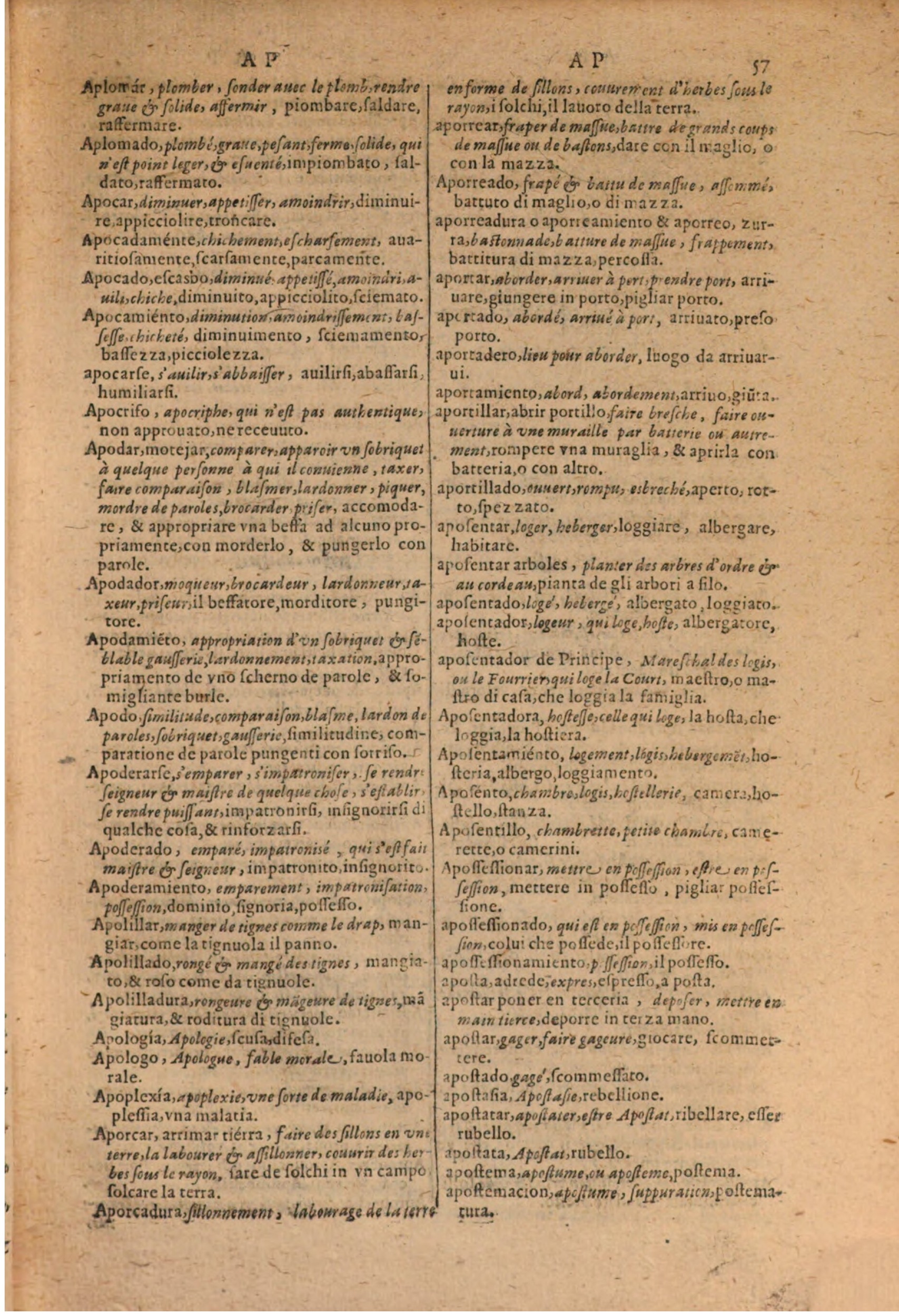 1606 - Samuel Crespin - Thresor des trois langues, francoise, italiene et espagnolle - BSB Munich 1606 - Samuel Crespin - Thresor des trois langues, francoise, italiene et espagnolle - BSB Munich