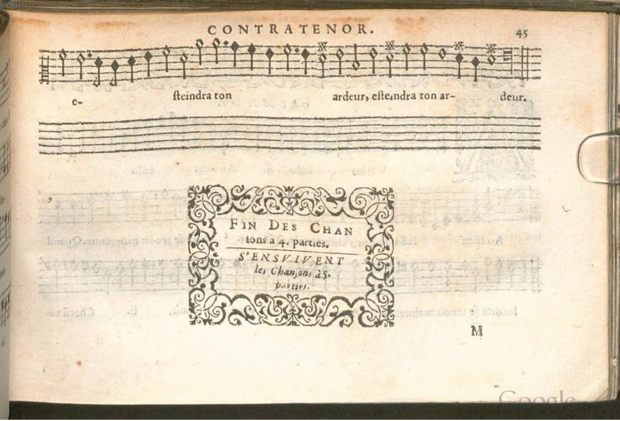 1576 - [Pierre de Saint-André] - Trésor de musique d’Orlande de Lassus Contratenor - BSB Munich