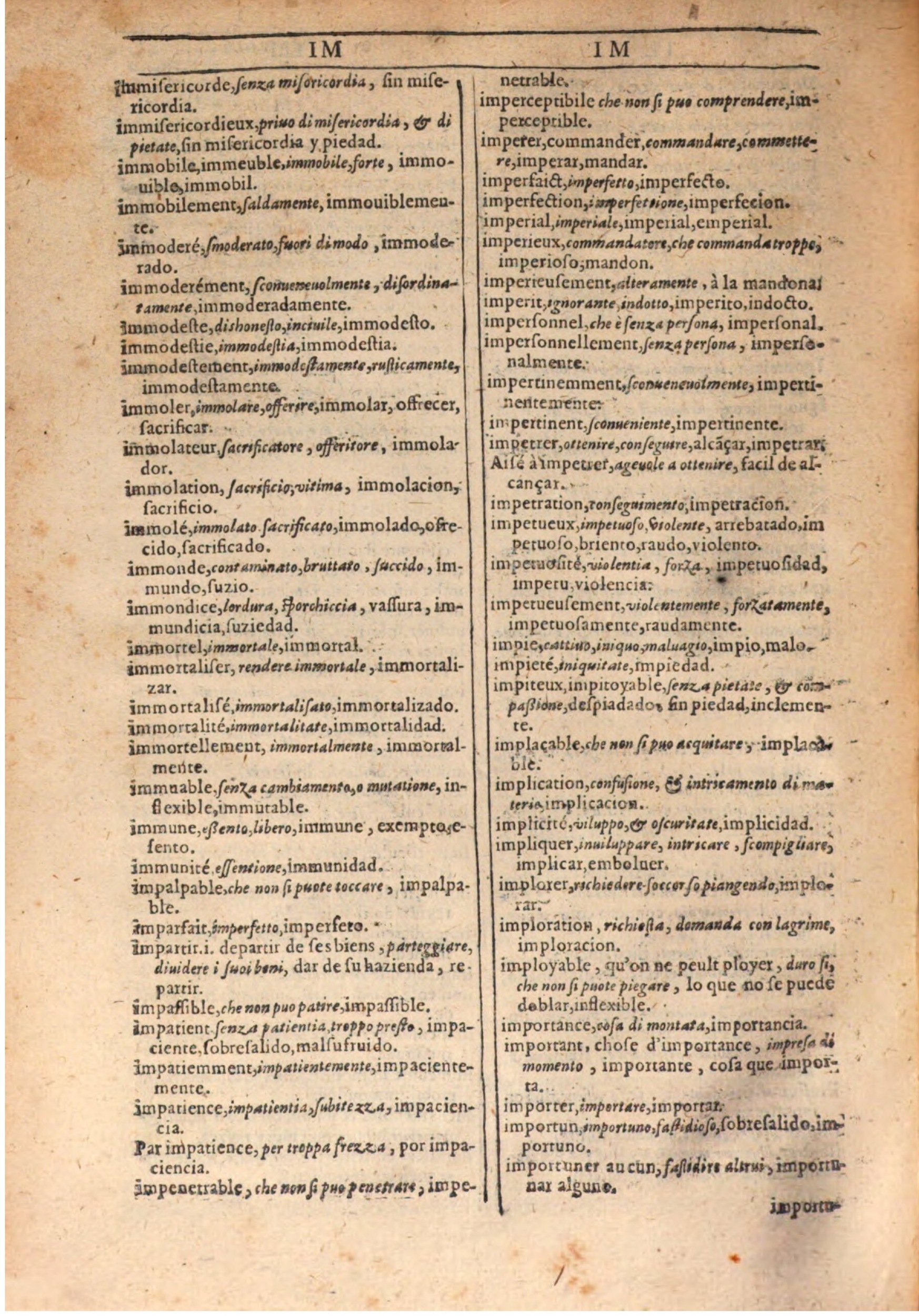 1609 - Philippe Albert et Alexandre Pernet - Trésor des trois langues française, italienne et espagnole (Seconde partie) - BSB Munich