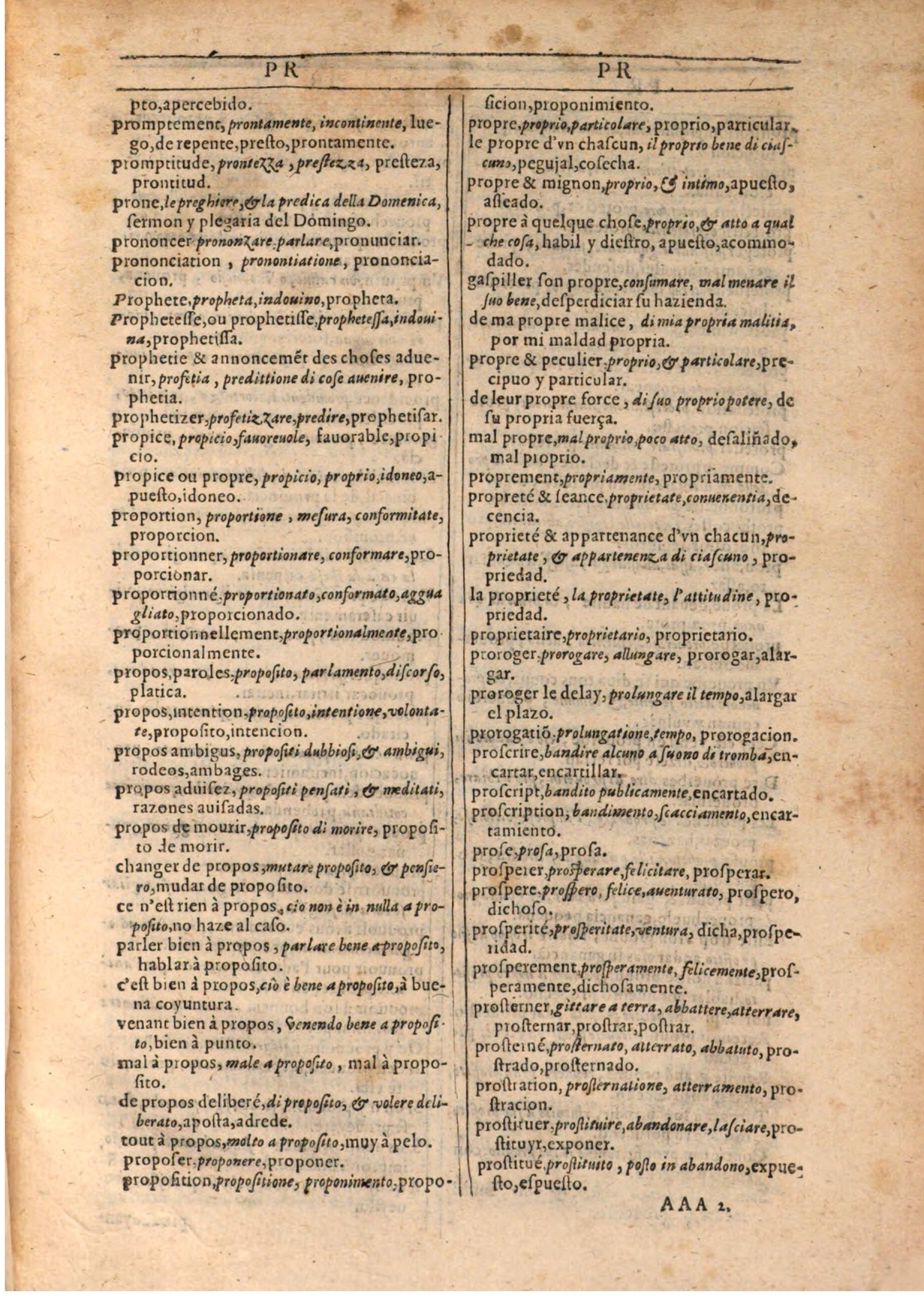 1609 - Philippe Albert et Alexandre Pernet - Trésor des trois langues française, italienne et espagnole (Seconde partie) - BSB Munich 1609 - Philippe Albert et Alexandre Pernet - Trésor des trois langues française, italienne et espagnole (Seconde partie) - BSB Munich