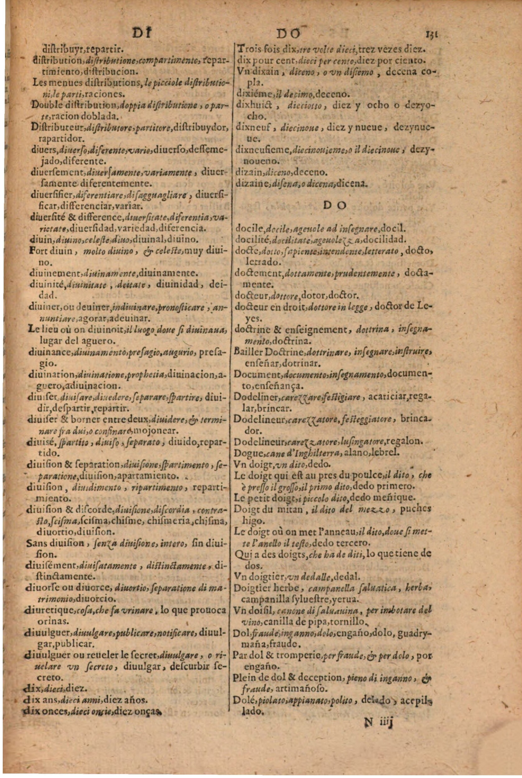 1616 - Pierre de la Rovière - Trésor des trois langues (Seconde partie) - BSB Munich
