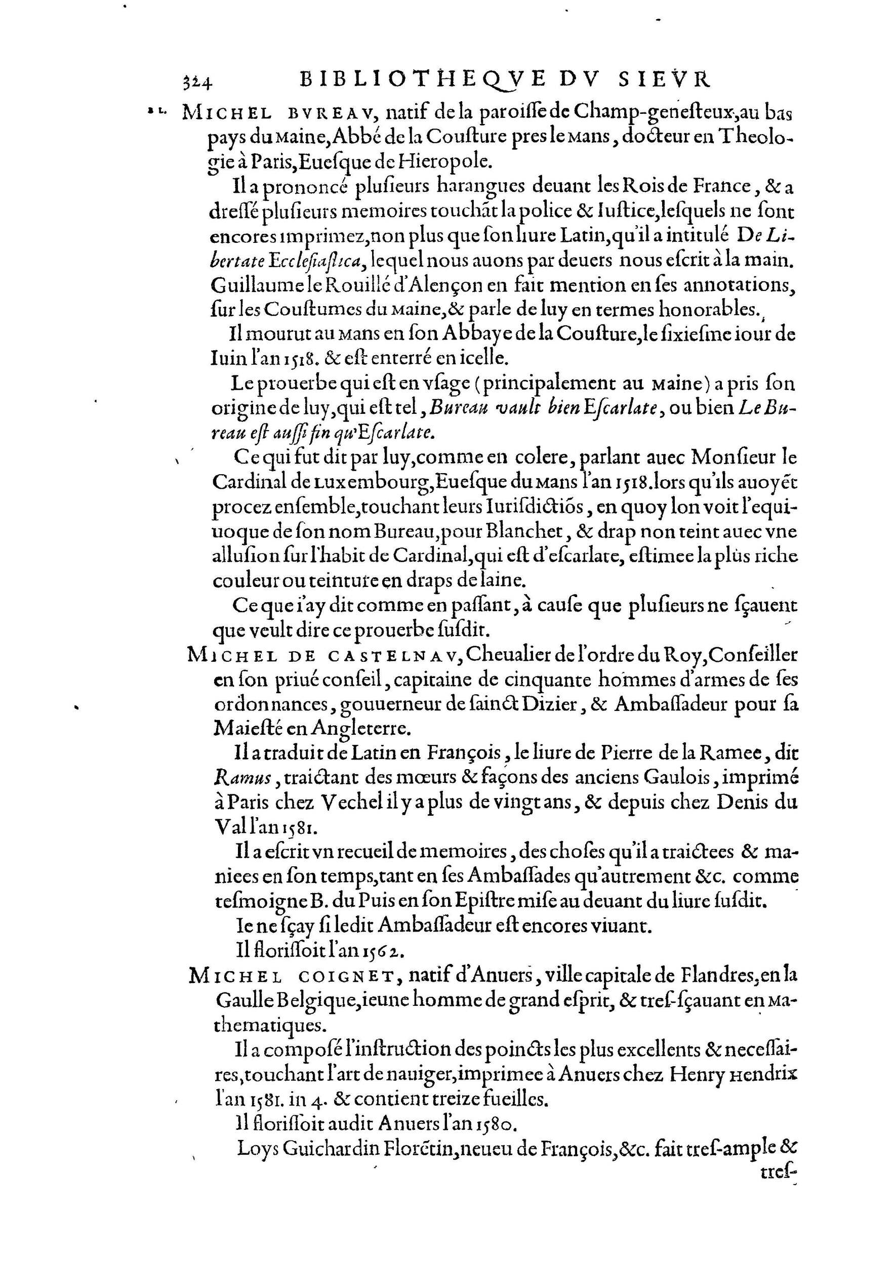 1584 - Abel L&#039;Angelier - Bibliothèques françaises - BnF