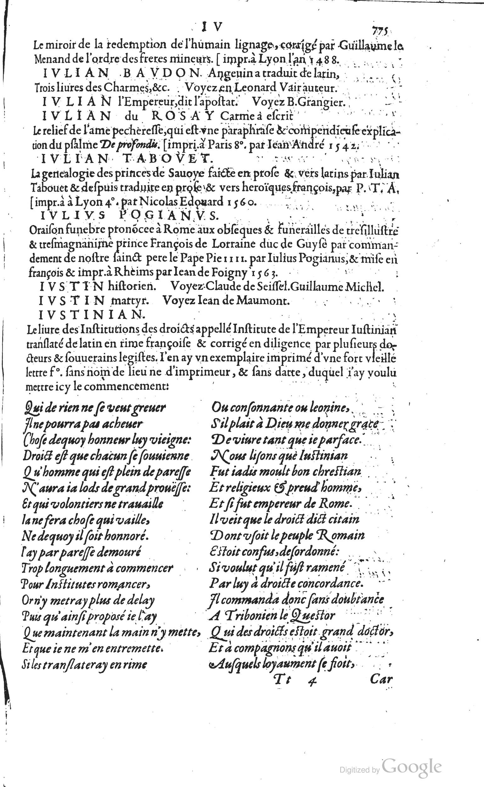 1585 - Barthélemy Honorat - Bibliothèques françaises - BSB Munich