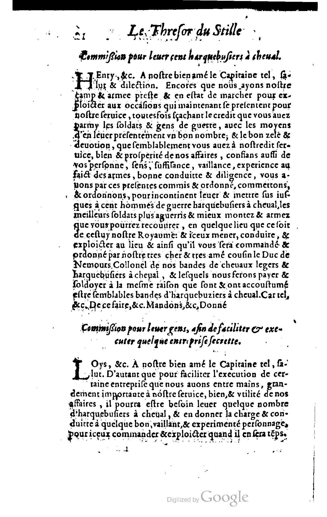1614 - Jean Richer - Trésor du nouveau style et protocole de la chancellerie de France - BSB Munich