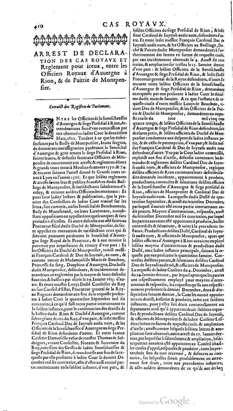 1629 - Veuve Nicolas Buon - Trésor du droit français (21754 T. 1) - BM Lyon