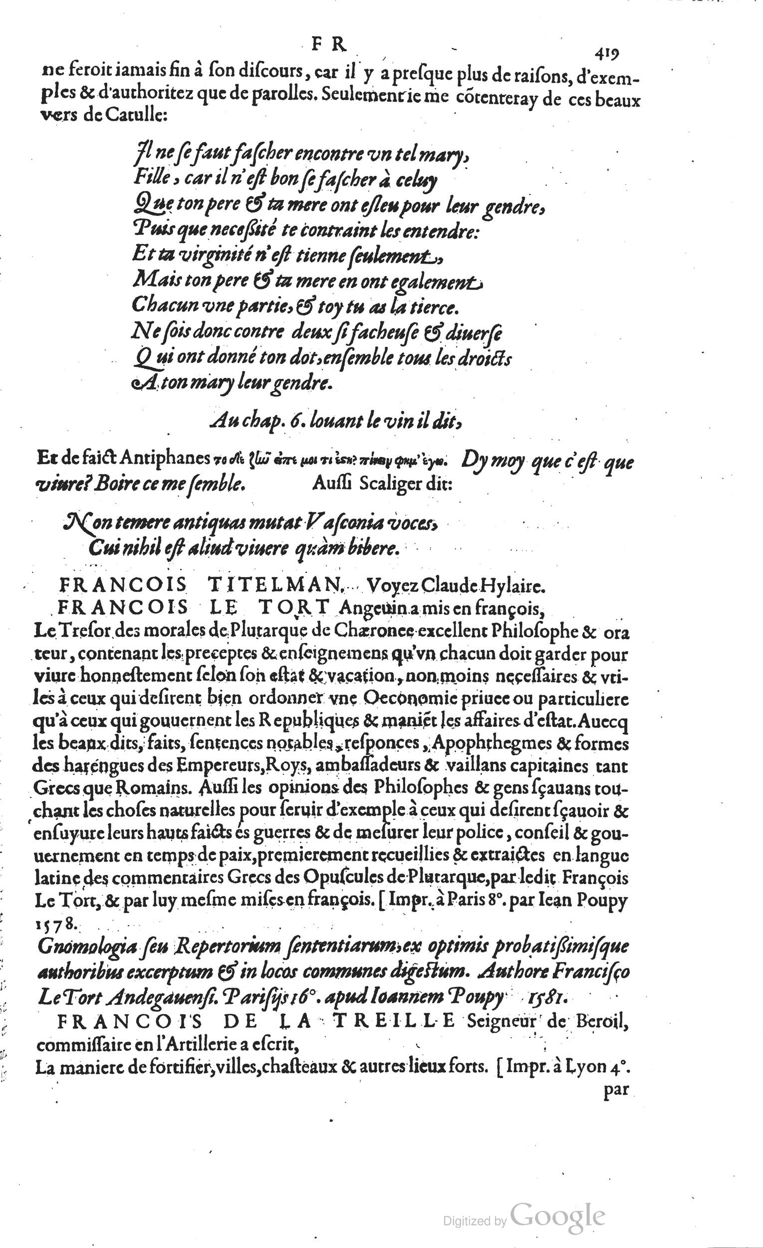 1585 - Barthélemy Honorat - Bibliothèques françaises - BSB Munich