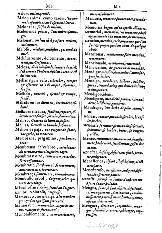 1616 - Veuve Marc Orry - Trésor des deux langues espagnole et française (Première et Seconde parties) - BM Lyon