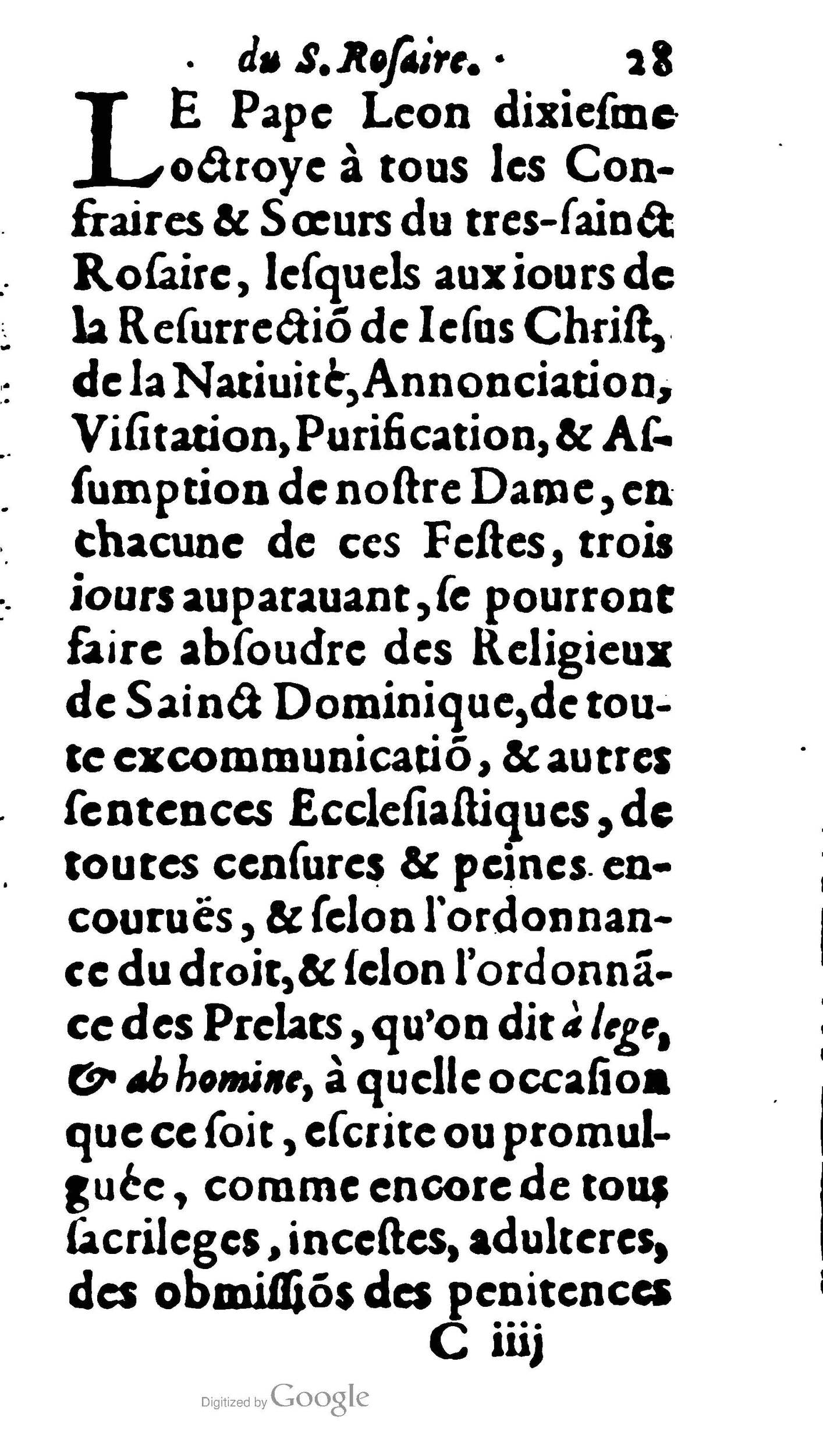 1604 - Jean Le Bouc - Trésor des indulgences du Saint Rosaire - BM Lyon