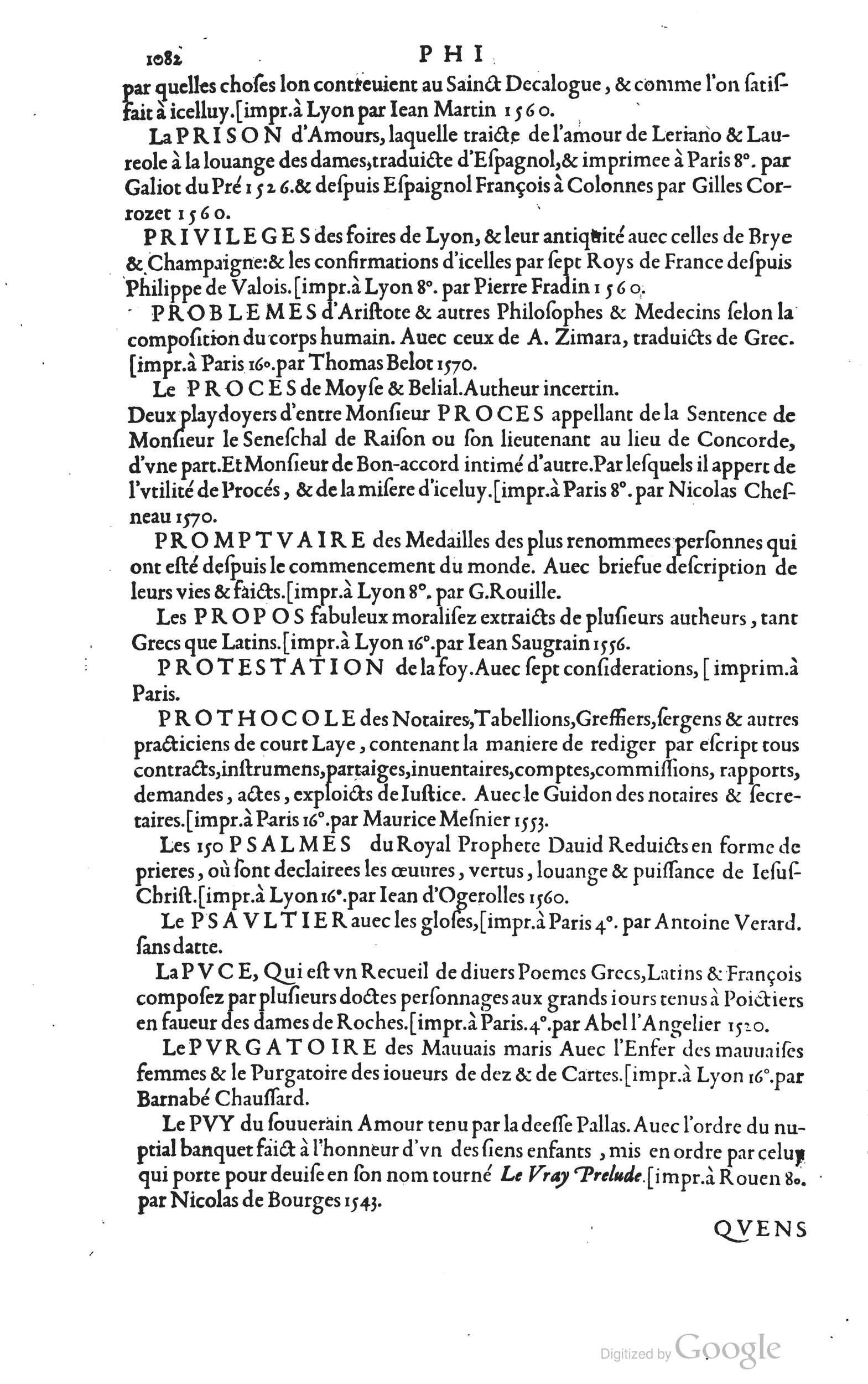 1585 - Barthélemy Honorat - Bibliothèques françaises - BSB Munich