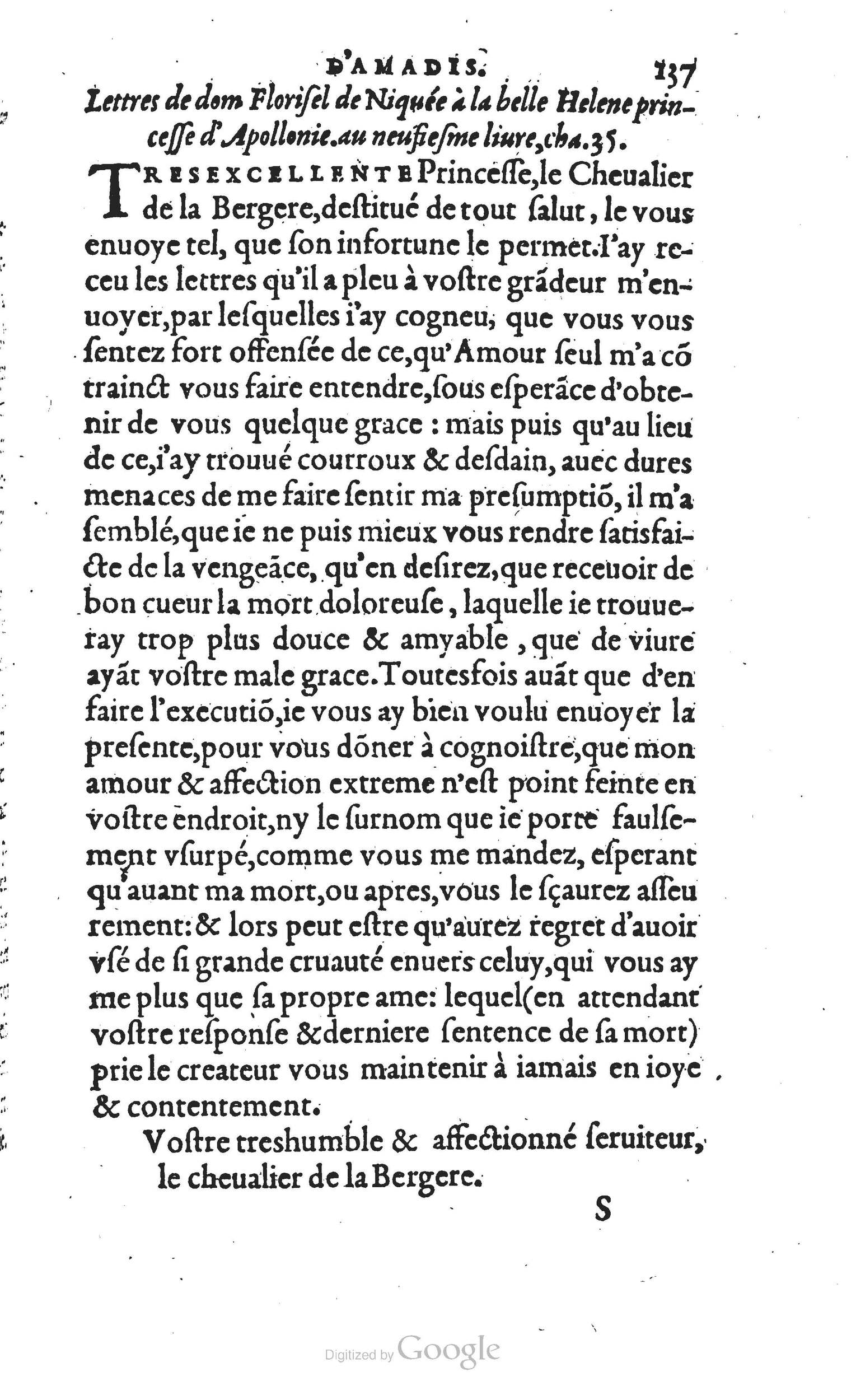 1560 - Vincent Sertenas et Gilles Robinot - Trésor des Amadis - British Library