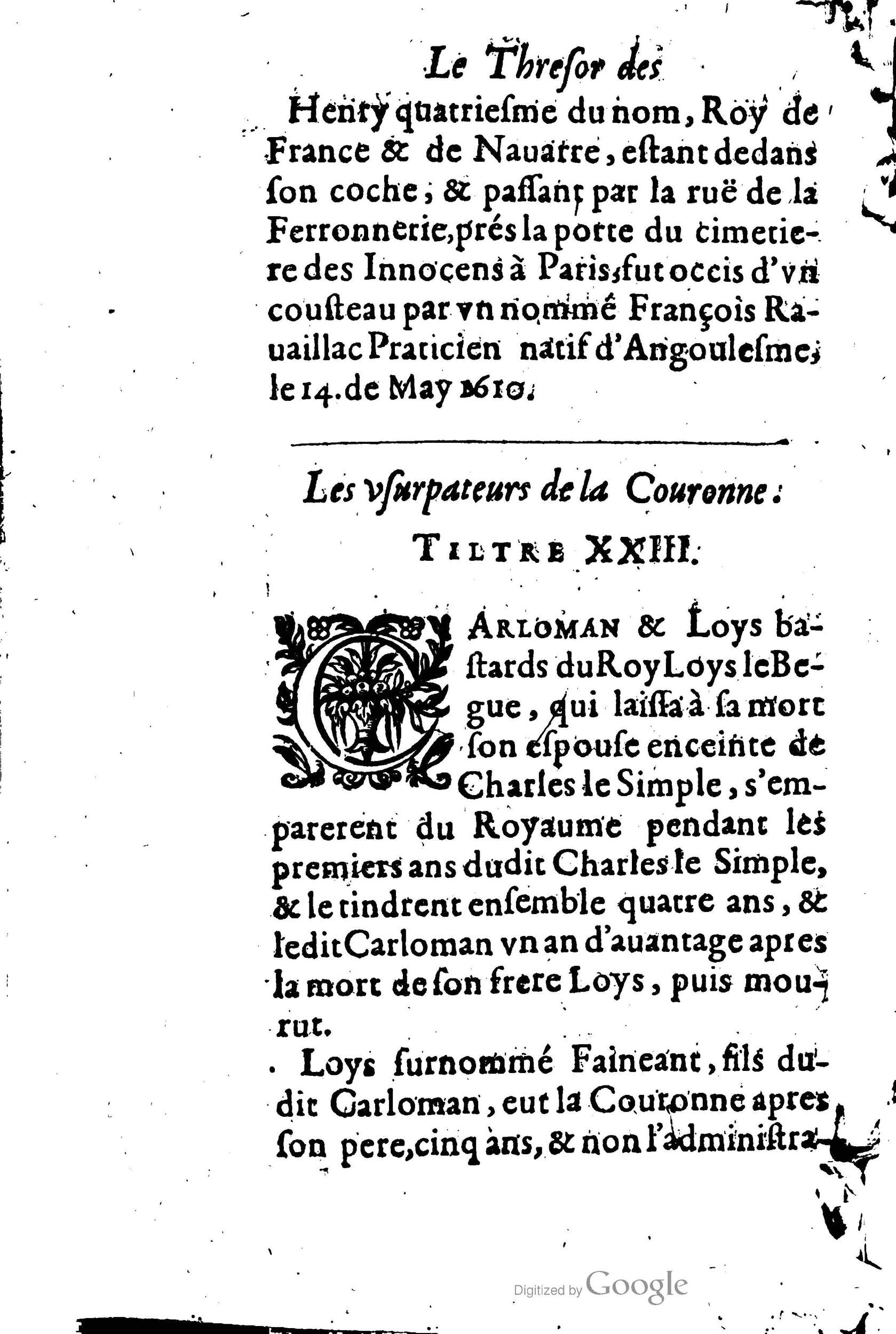 1619 - Jean Corrozet - Trésor des histoires de France - BSB Munich