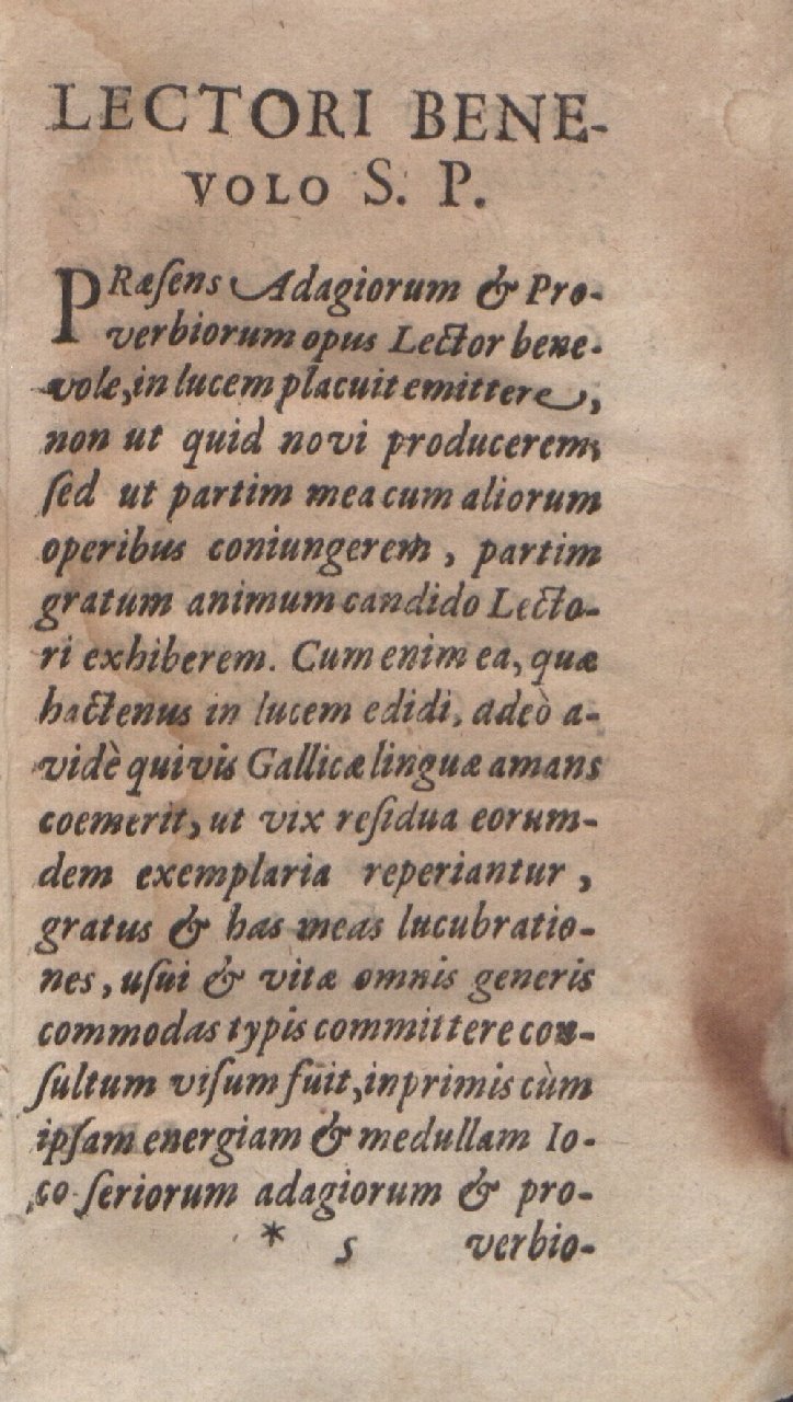 1612 - Dominicus Custos - Trésor des proverbes français  - Bibliopol-Olomuc