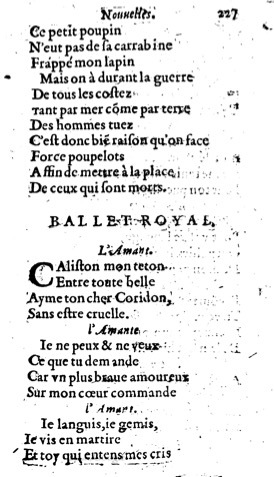 1623 - Jacques Cailloüé - Trésor ou recueil des chansons amoureuses - British Library