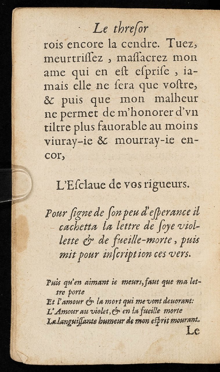 1597 - Thibaud Ancelin - Trésor d’amour - Stuttgart 1597 - Thibaud Ancelin - Trésor d’amour - Stuttgart