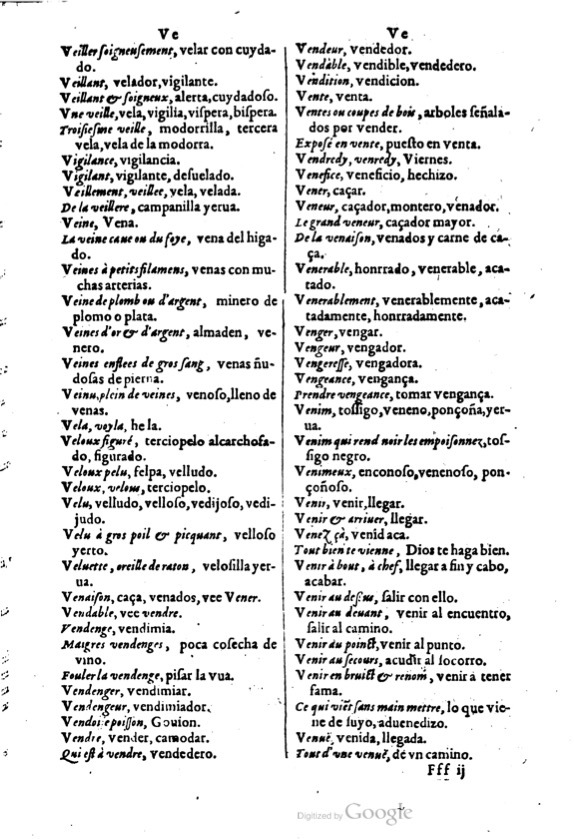 1621 - Adrian Tiffaine - Trésor des deux langues espagnole et française - BM Lyon