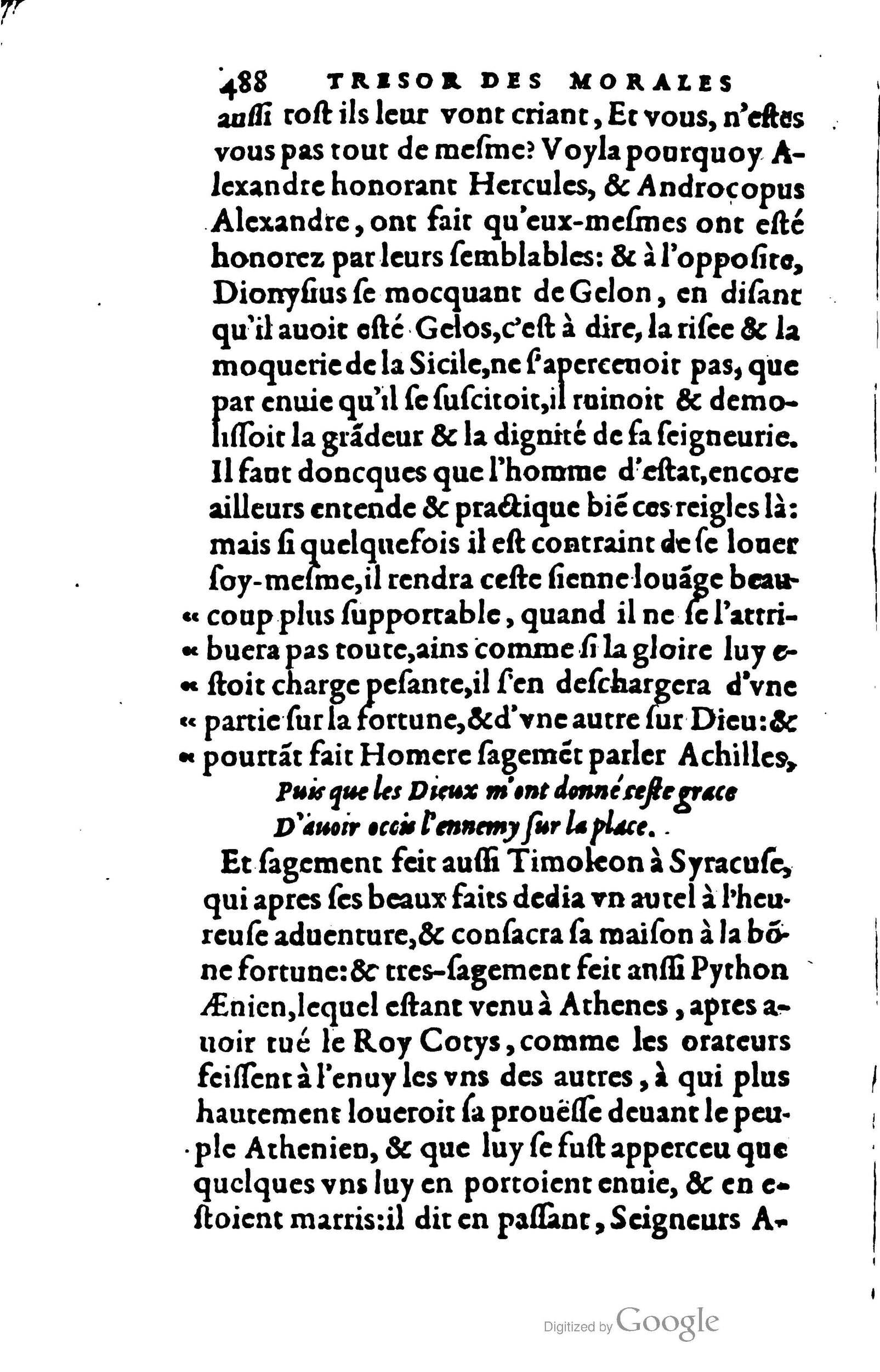 1578 - Jean Poupy - Trésor des morales de Plutarque - BSB Munich