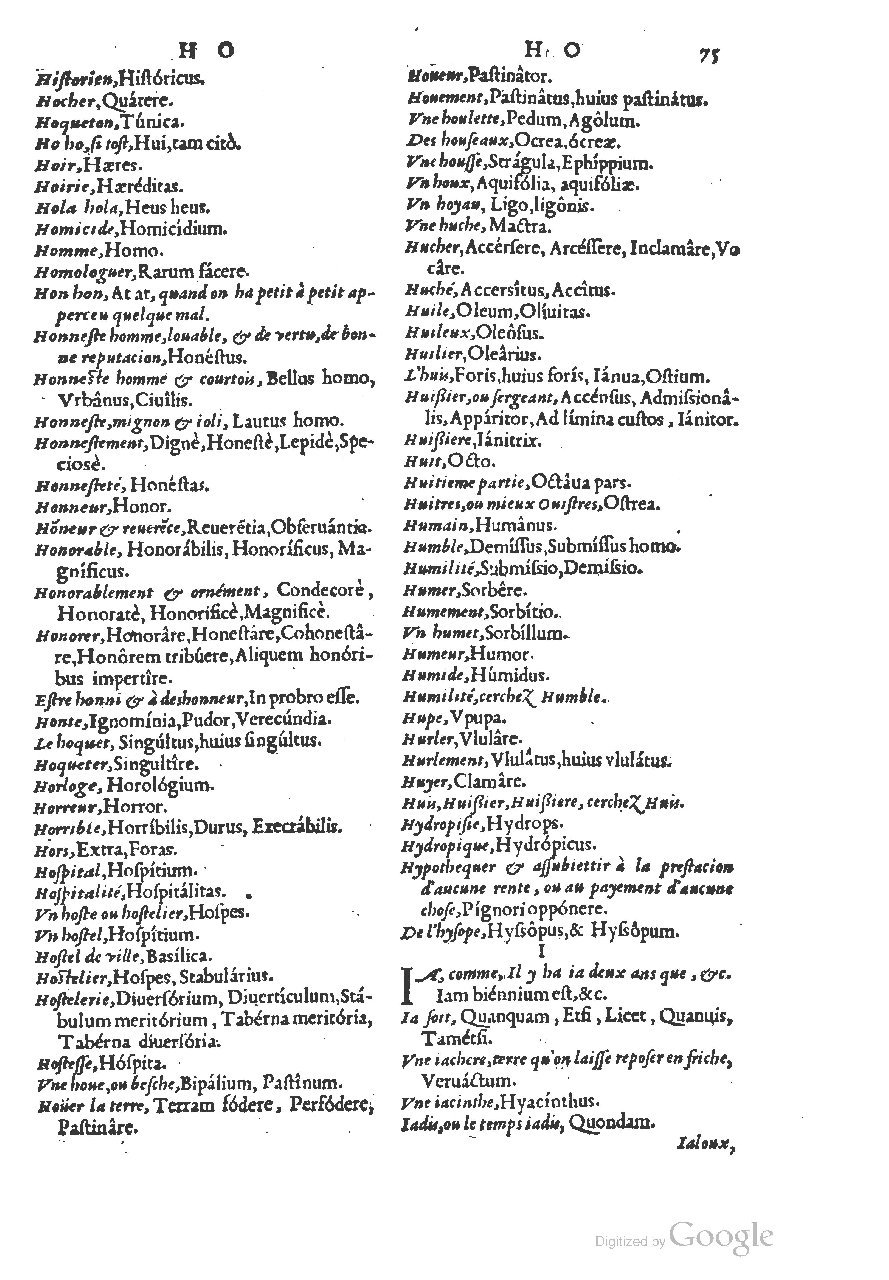 1558 - Guillaume Rouillé - Trésor des mots et traits français - BSB Munich