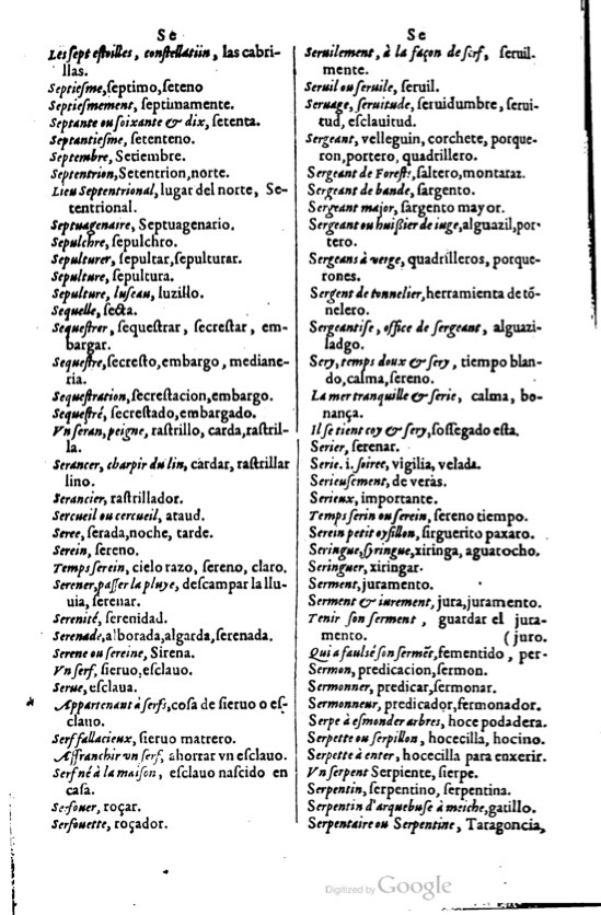1621 - Adrian Tiffaine - Trésor des deux langues espagnole et française - BM Lyon