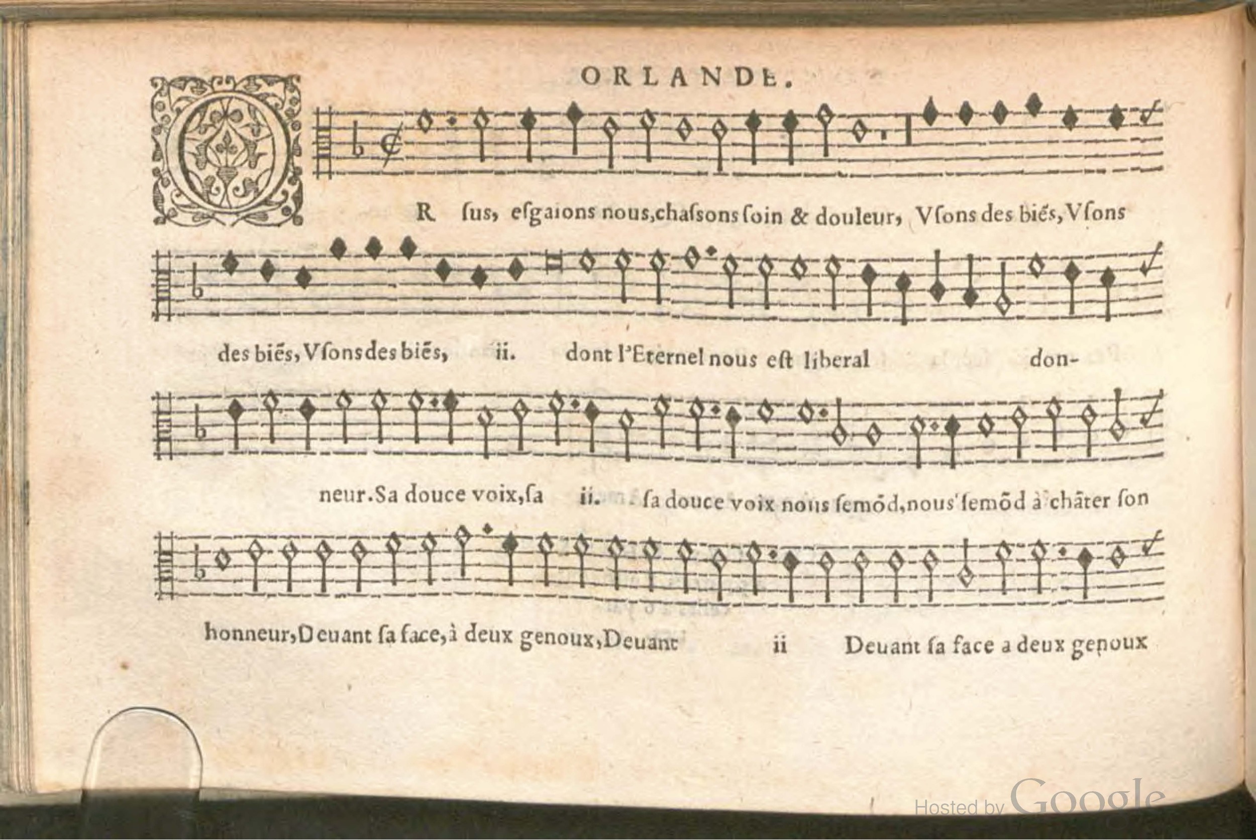 1576 - [Pierre de Saint-André] - Trésor de musique d’Orlande de Lassus Contratenor - BSB Munich