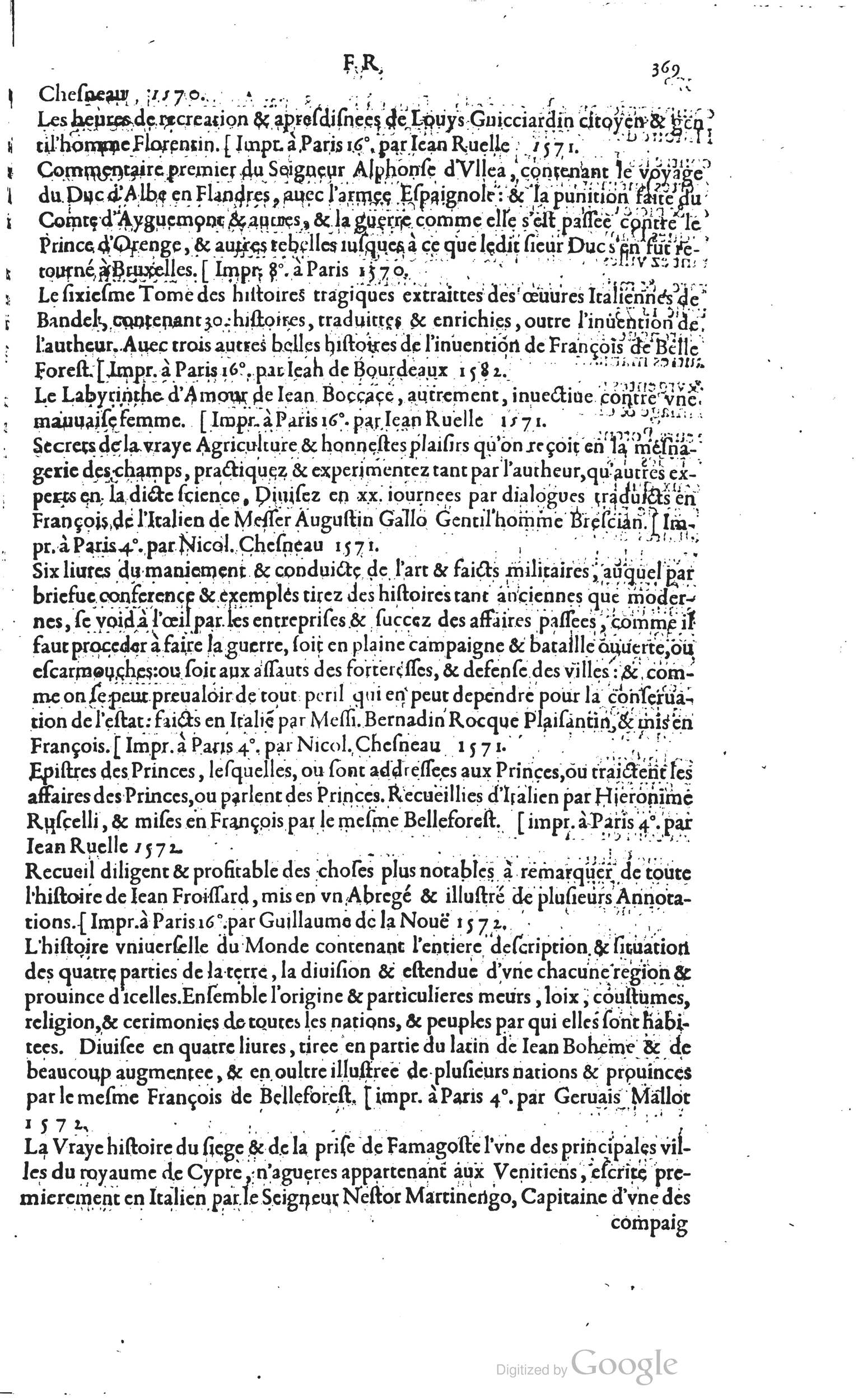 1585 - Barthélemy Honorat - Bibliothèques françaises - BSB Munich
