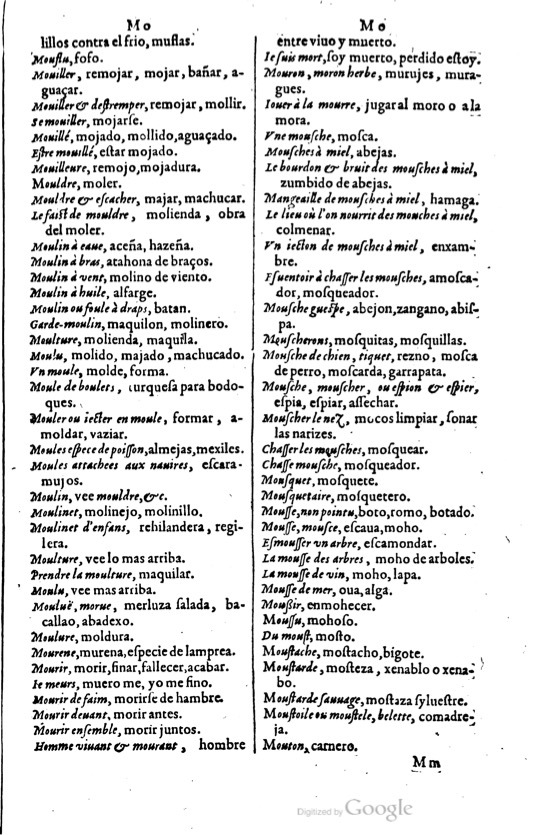 1621 - Adrian Tiffaine - Trésor des deux langues espagnole et française - BM Lyon
