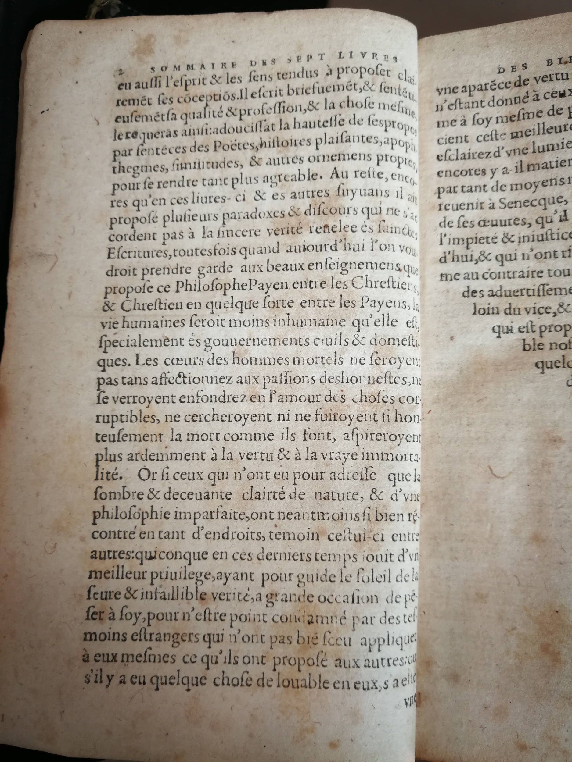 1606 - Jean Arnaud - Œuvres morales et mêlées de Sénèque, Trésor de philosophie morale - BM Marseille