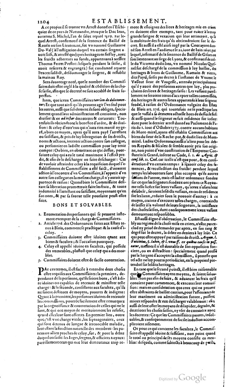 1629 - Veuve Nicolas Buon - Trésor du droit français (21754 T. 1) - BM Lyon