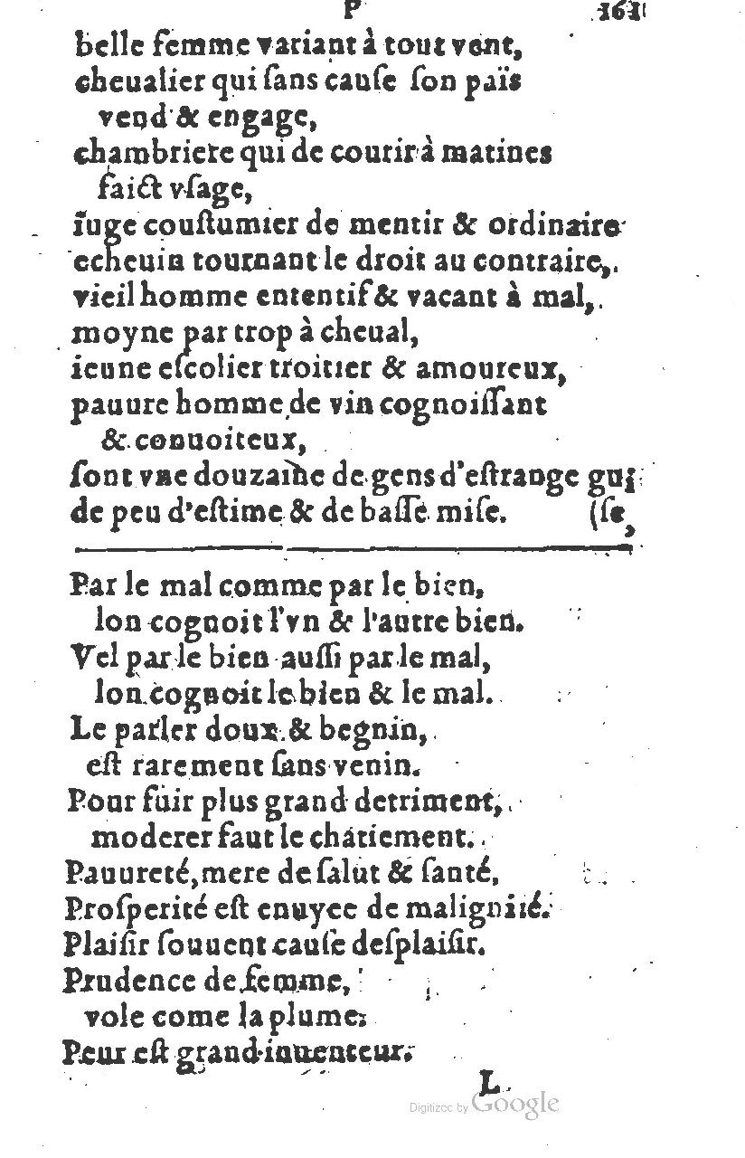 1581 - Nicolas Bonfons  - Trésor des sentences dorées - Princeton