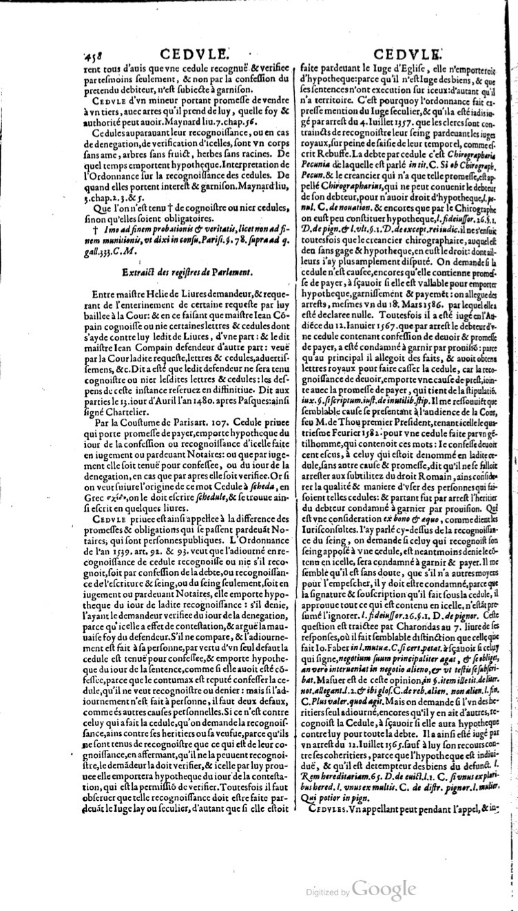 1629 - Veuve Nicolas Buon - Trésor du droit français (21754 T. 1) - BM Lyon
