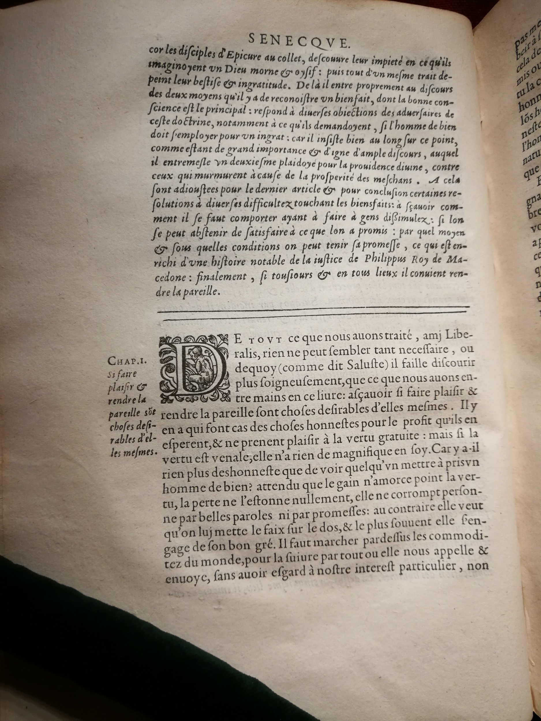 1595 - Jean Houzé - Œuvres morales et mêlées de Sénèque, Trésor de philosophie morale - T. 1 - BnF