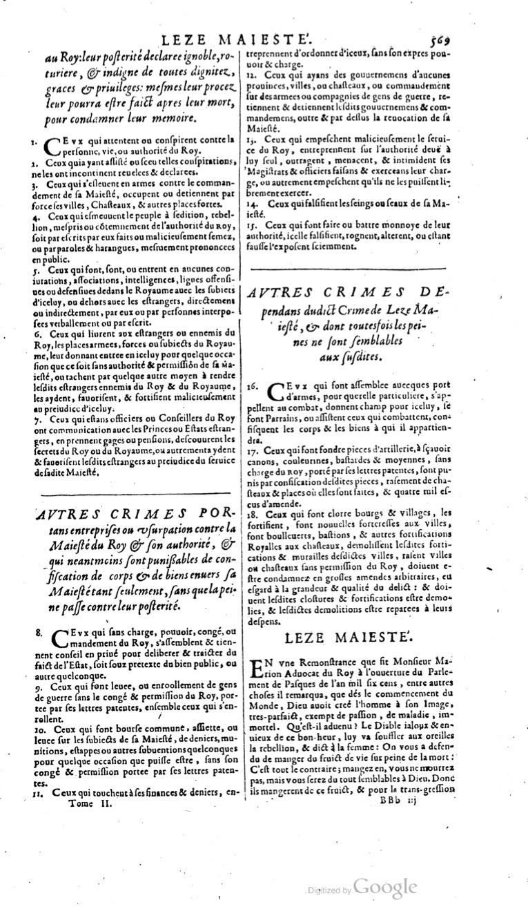 1629 - Veuve Nicolas Buon - Trésor du droit français (29620 T. 2) - BM Lyon