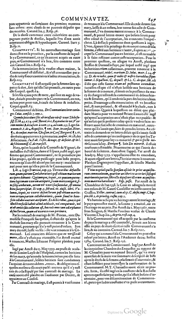 1629 - Veuve Nicolas Buon - Trésor du droit français (21754 T. 1) - BM Lyon